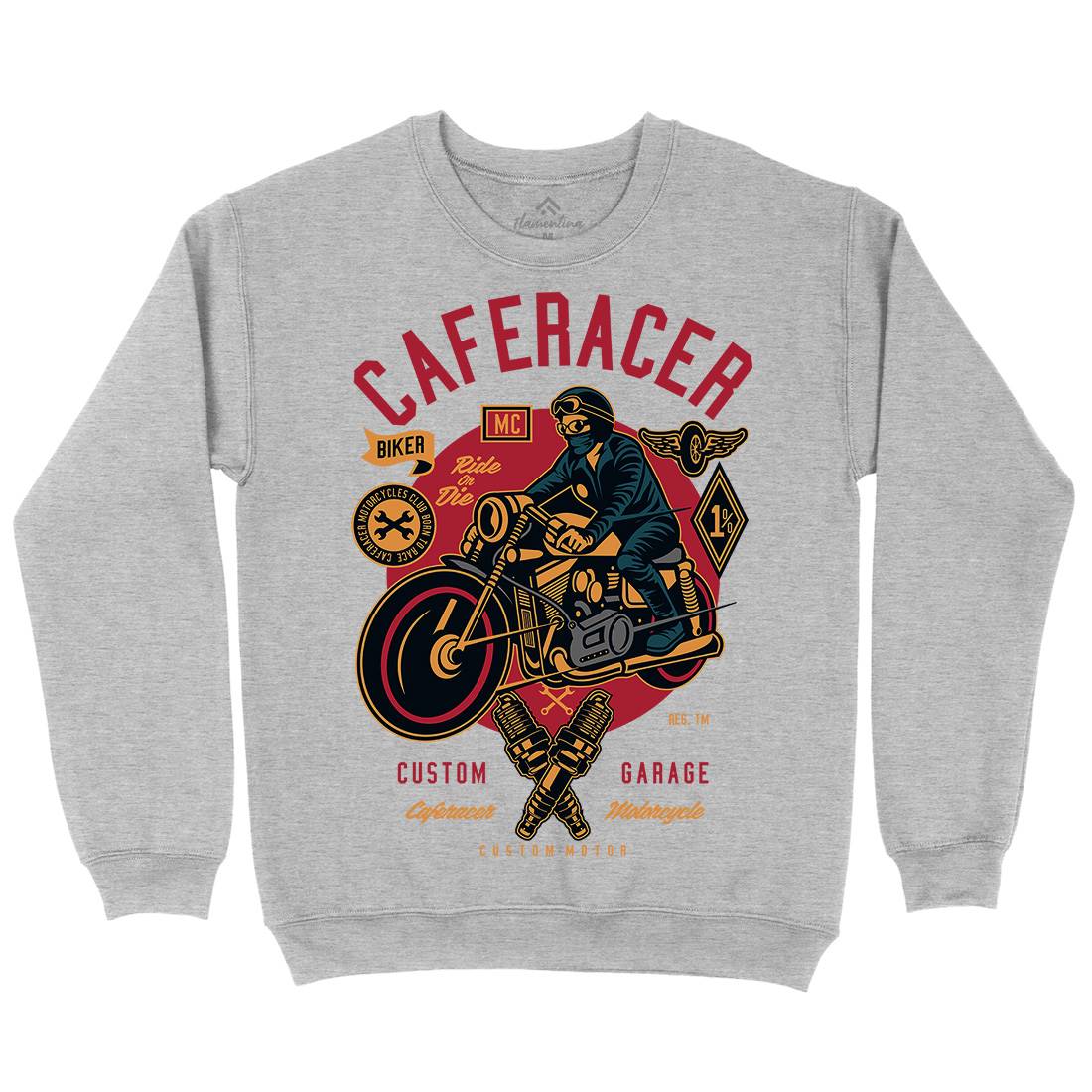 Caferacer Mens Crew Neck Sweatshirt Motorcycles D513