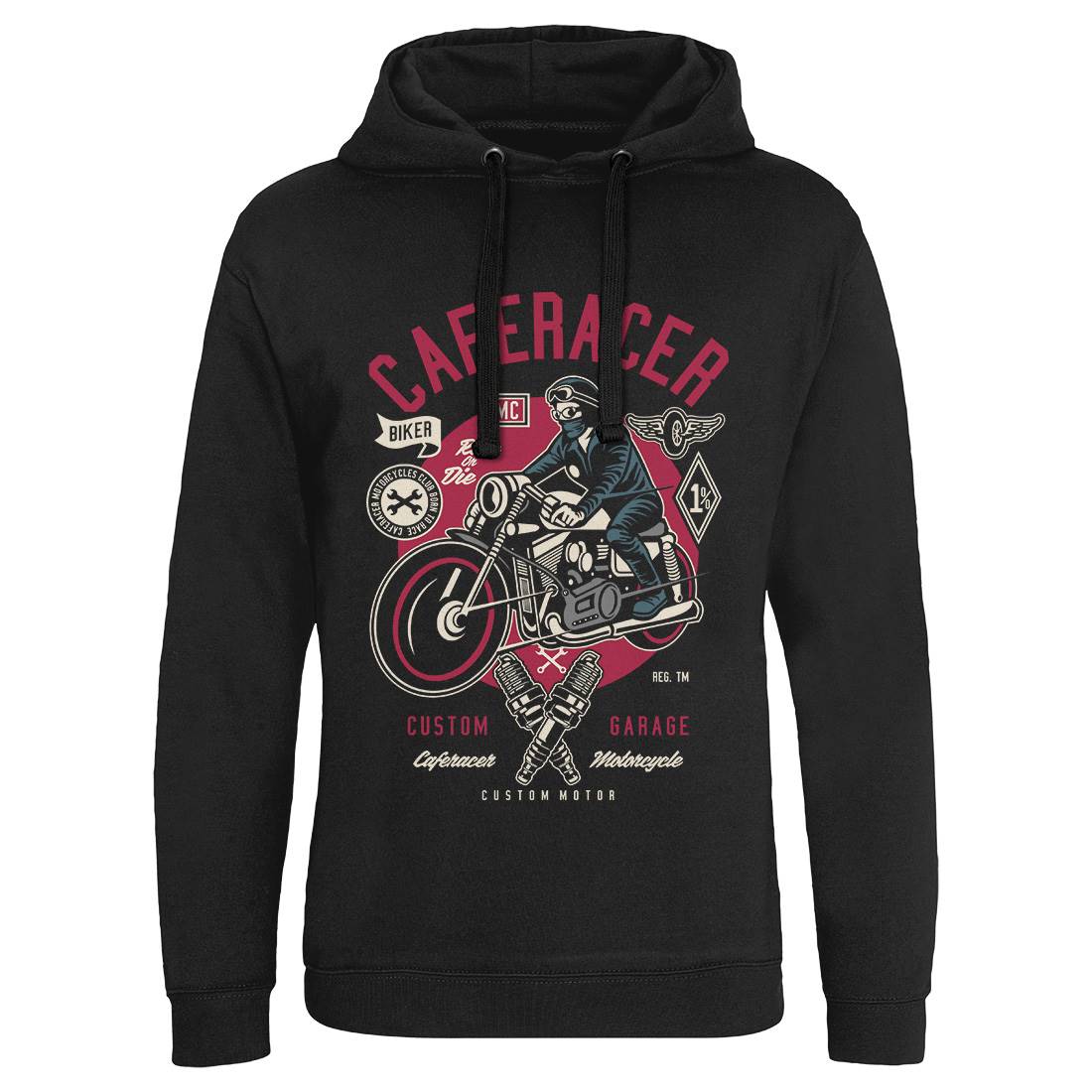 Caferacer Mens Hoodie Without Pocket Motorcycles D513