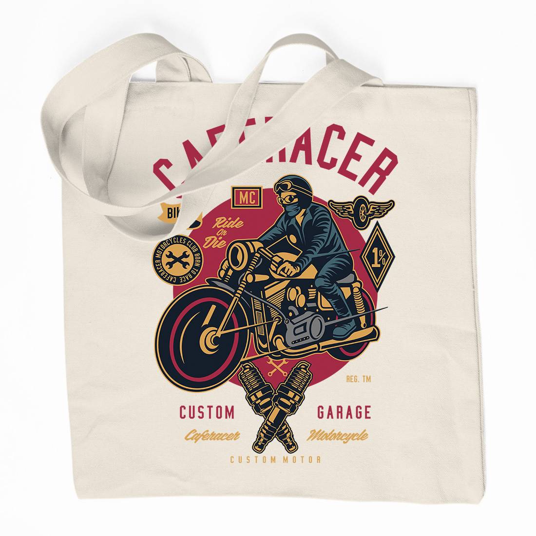Caferacer Organic Premium Cotton Tote Bag Motorcycles D513