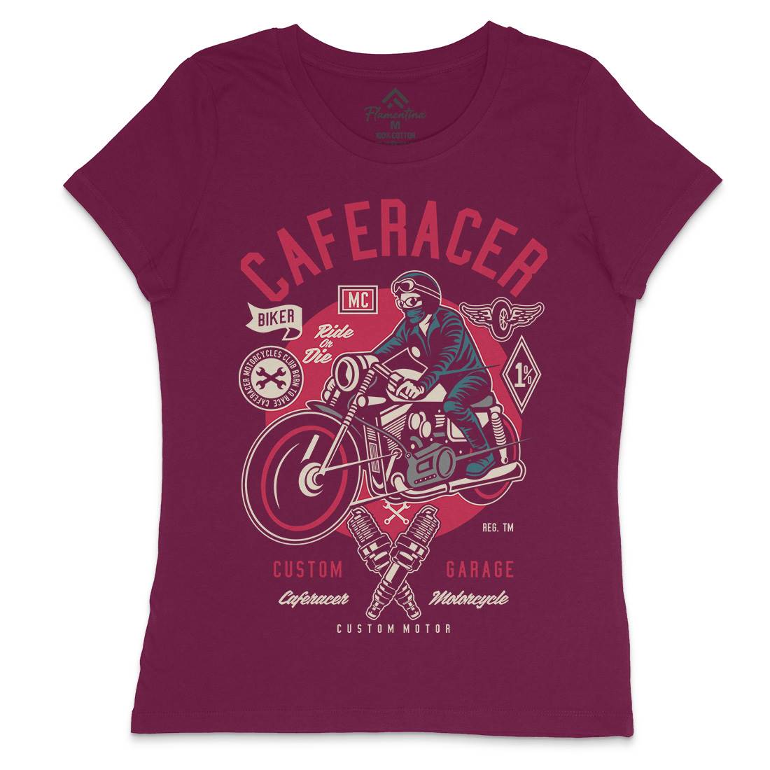 Caferacer Womens Crew Neck T-Shirt Motorcycles D513