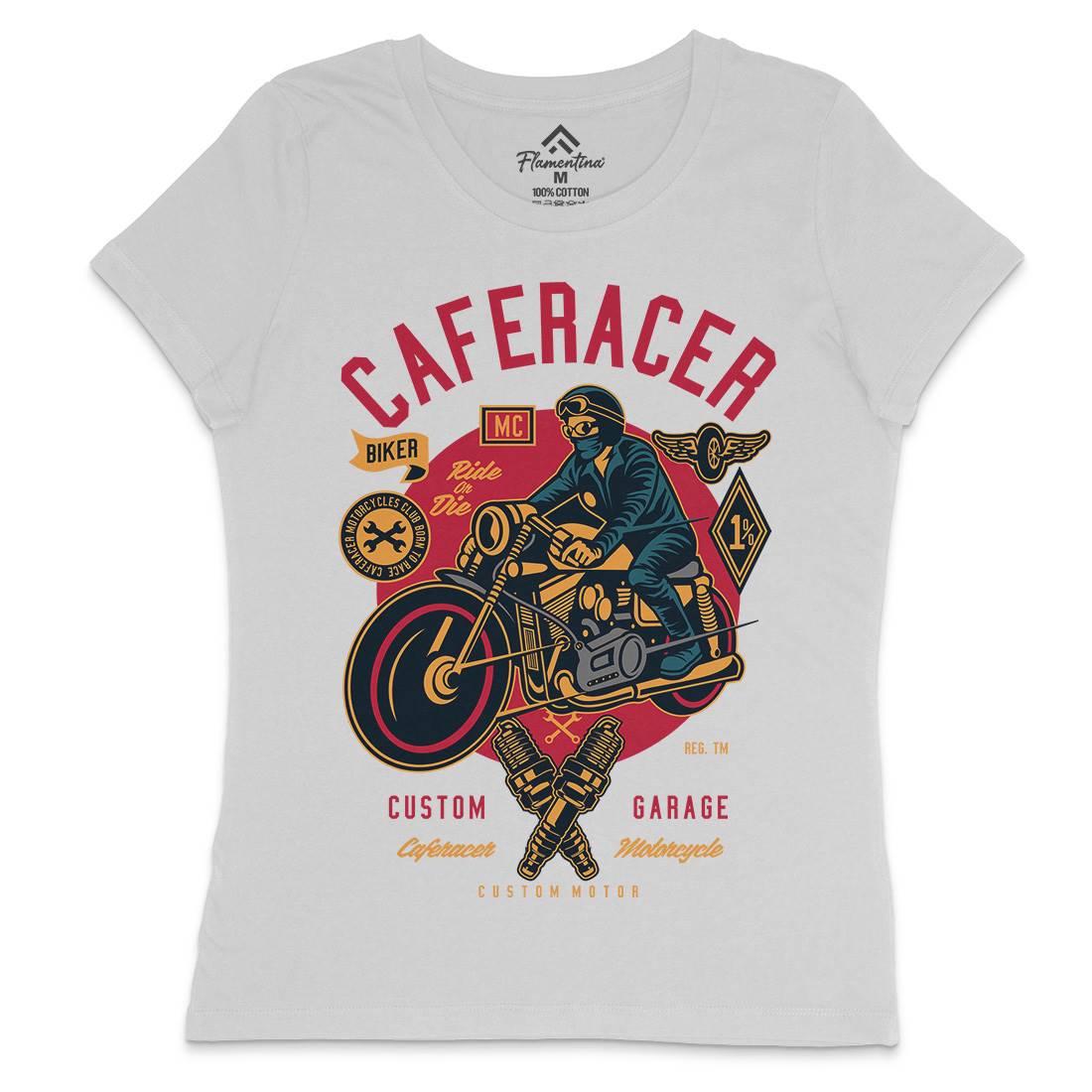 Caferacer Womens Crew Neck T-Shirt Motorcycles D513
