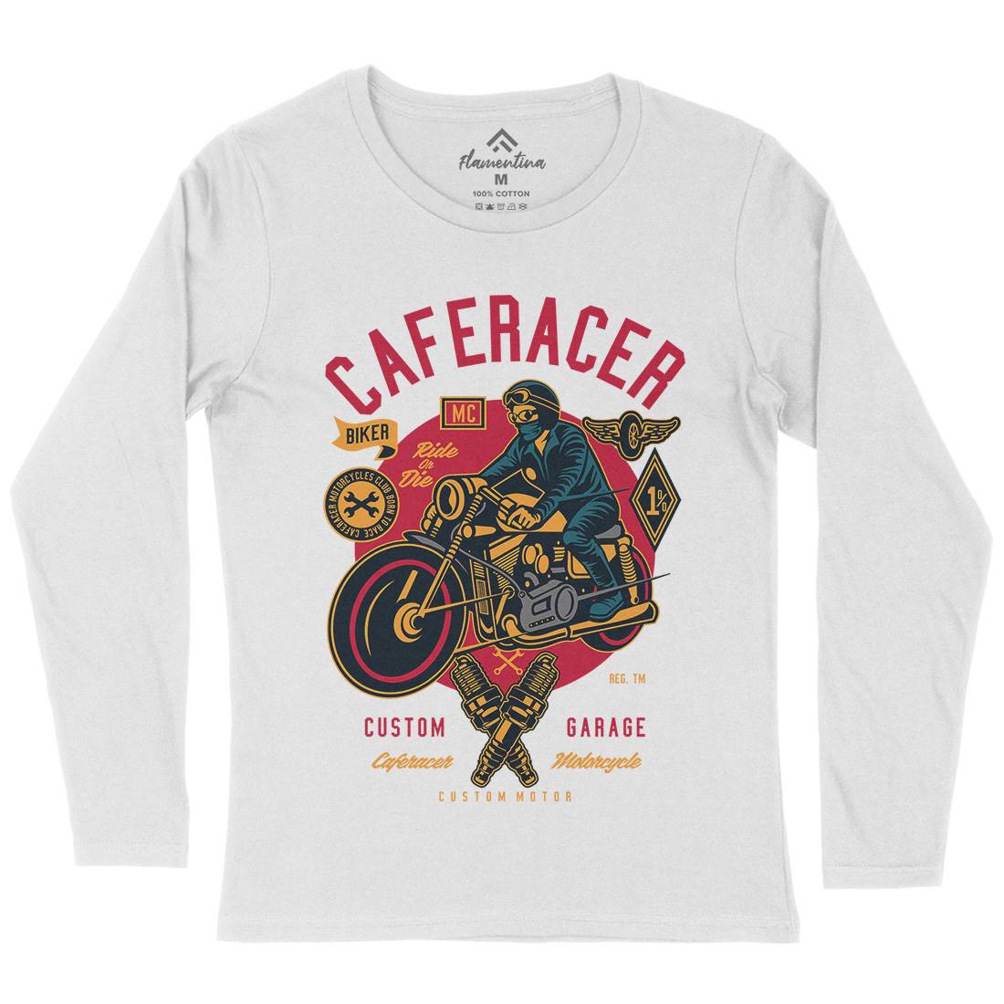 Caferacer Womens Long Sleeve T-Shirt Motorcycles D513