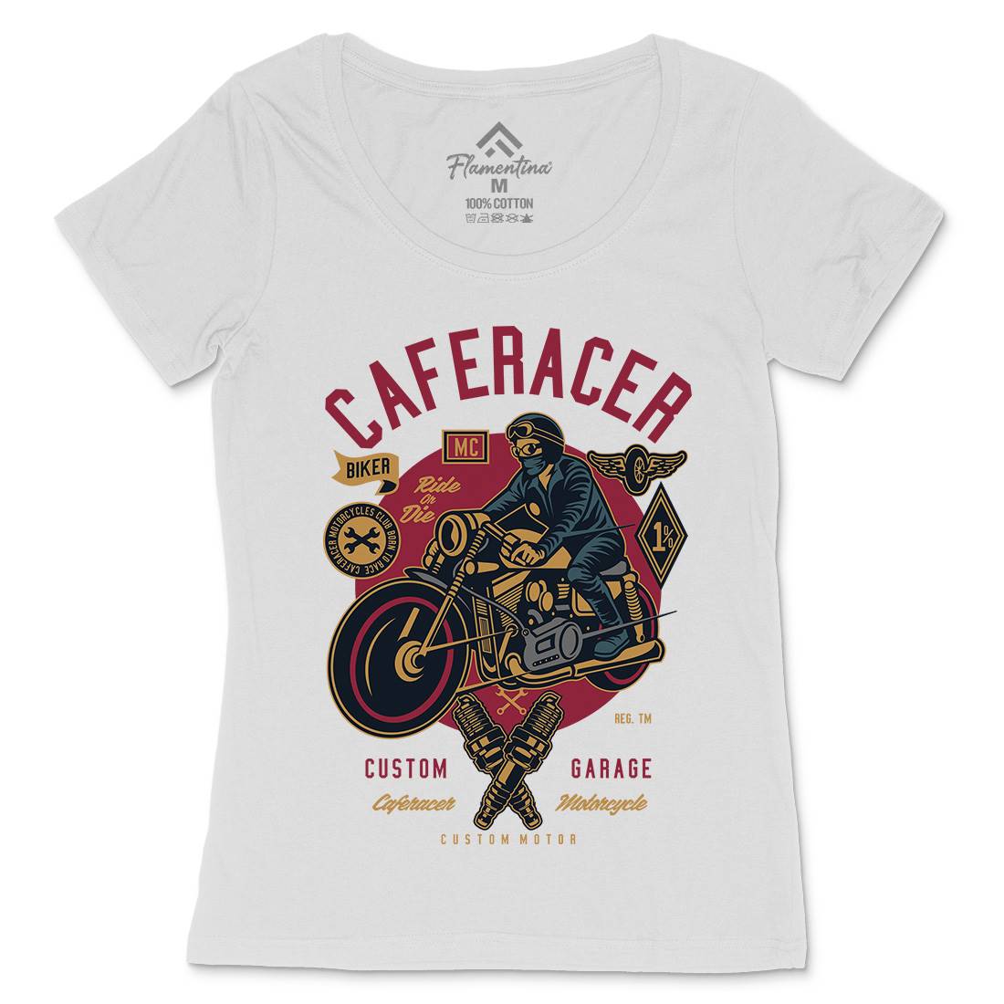 Caferacer Womens Scoop Neck T-Shirt Motorcycles D513