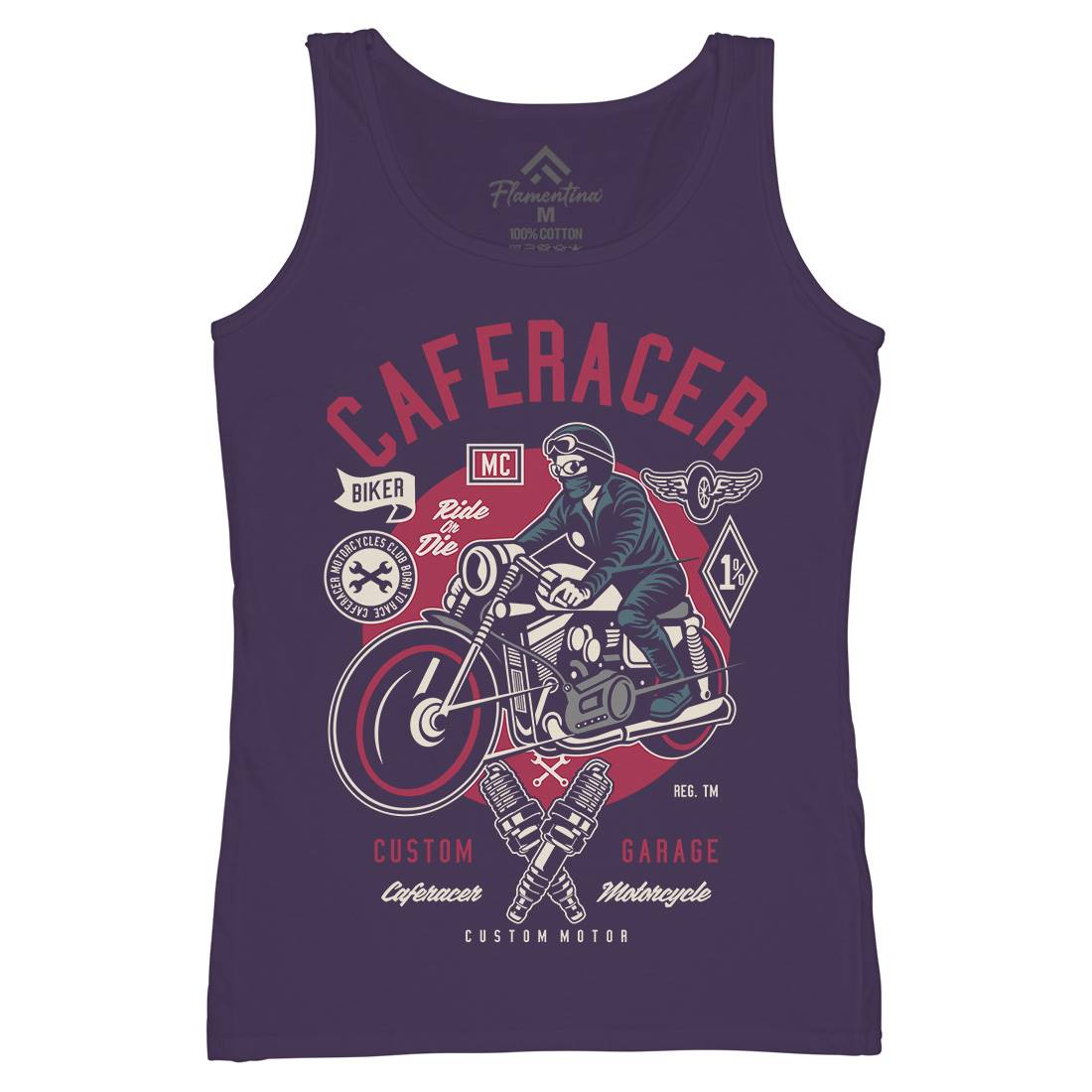 Caferacer Womens Organic Tank Top Vest Motorcycles D513