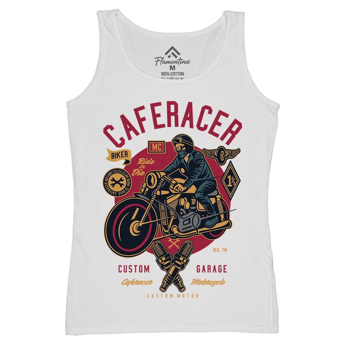 Caferacer Womens Organic Tank Top Vest Motorcycles D513