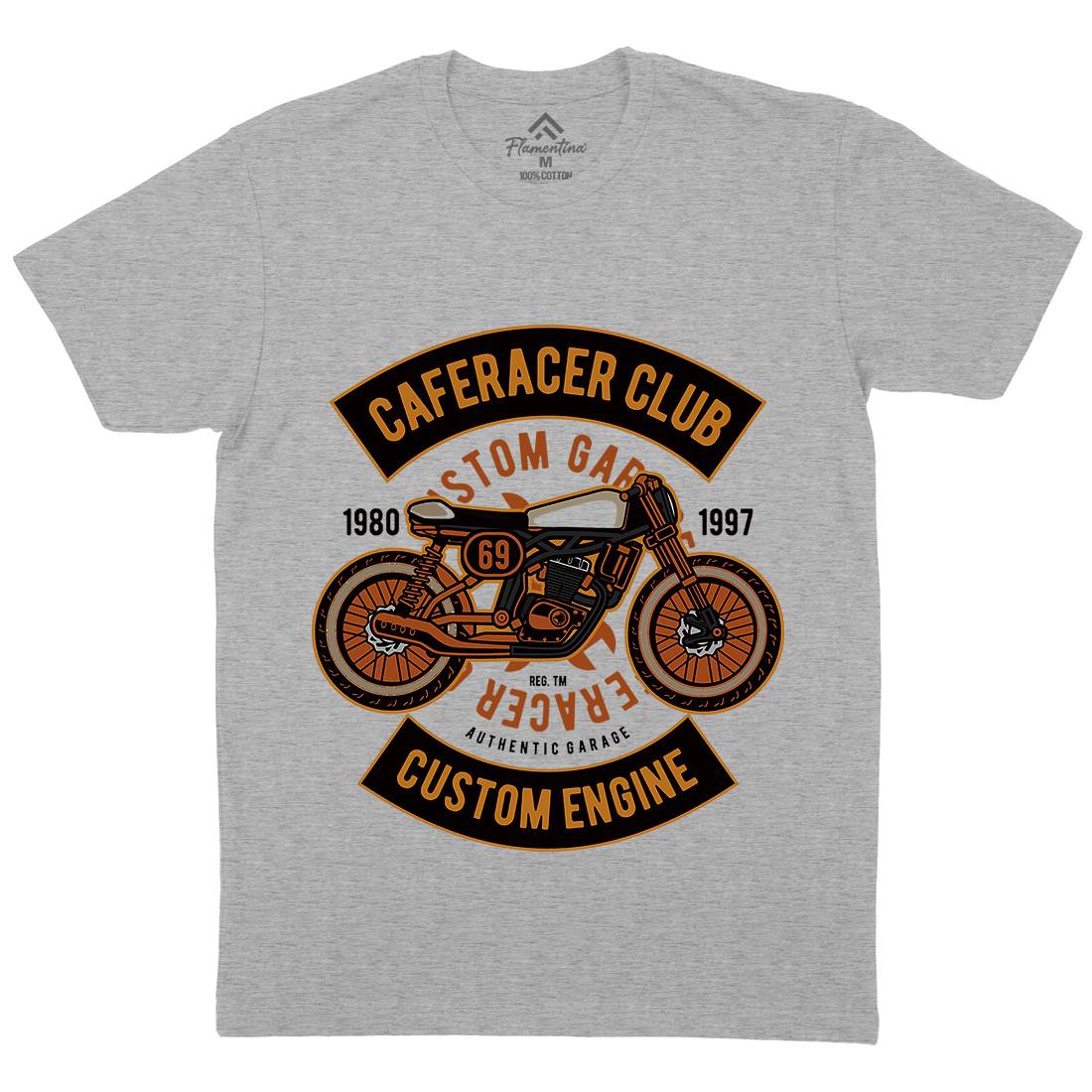 Caferacer Club Mens Crew Neck T-Shirt Motorcycles D514