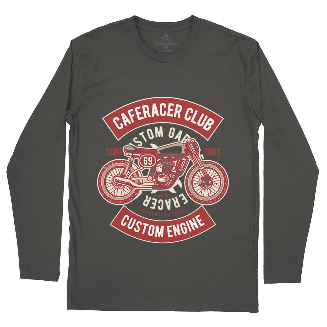 Caferacer Club Mens Long Sleeve T-Shirt Motorcycles D514