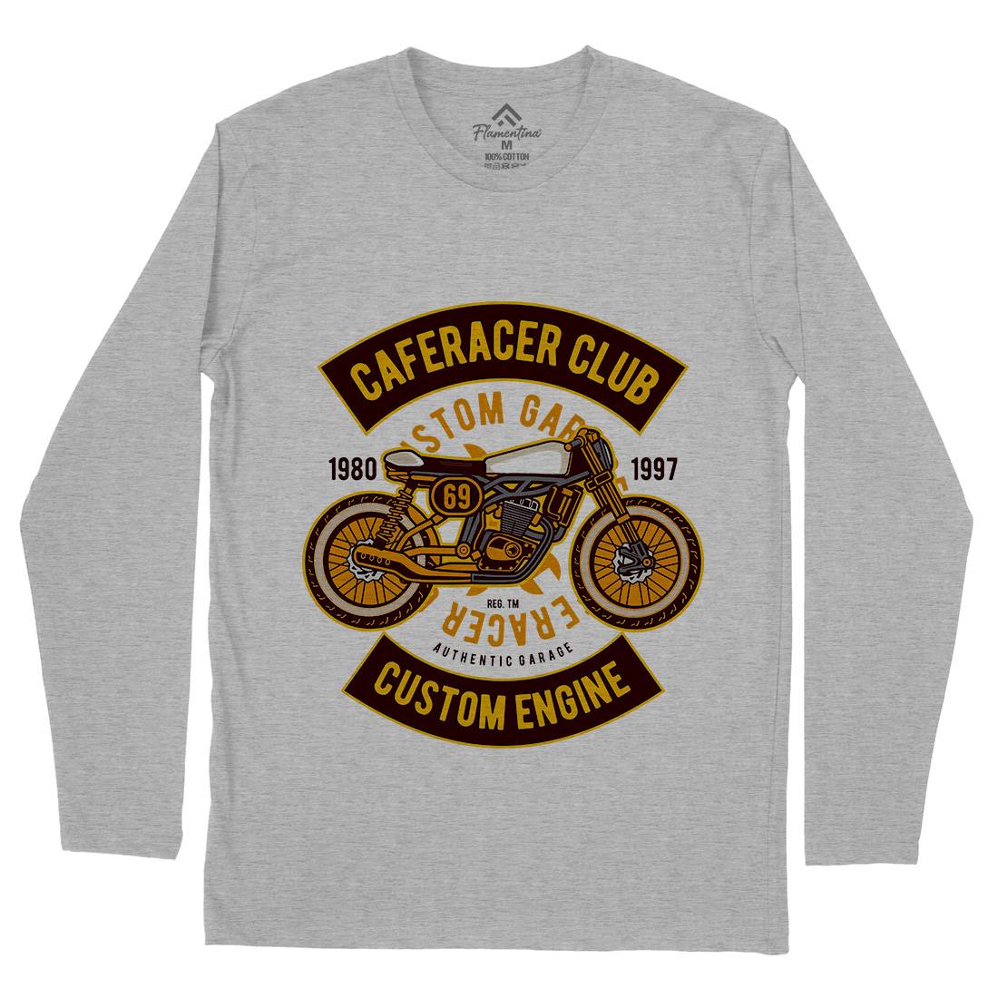 Caferacer Club Mens Long Sleeve T-Shirt Motorcycles D514