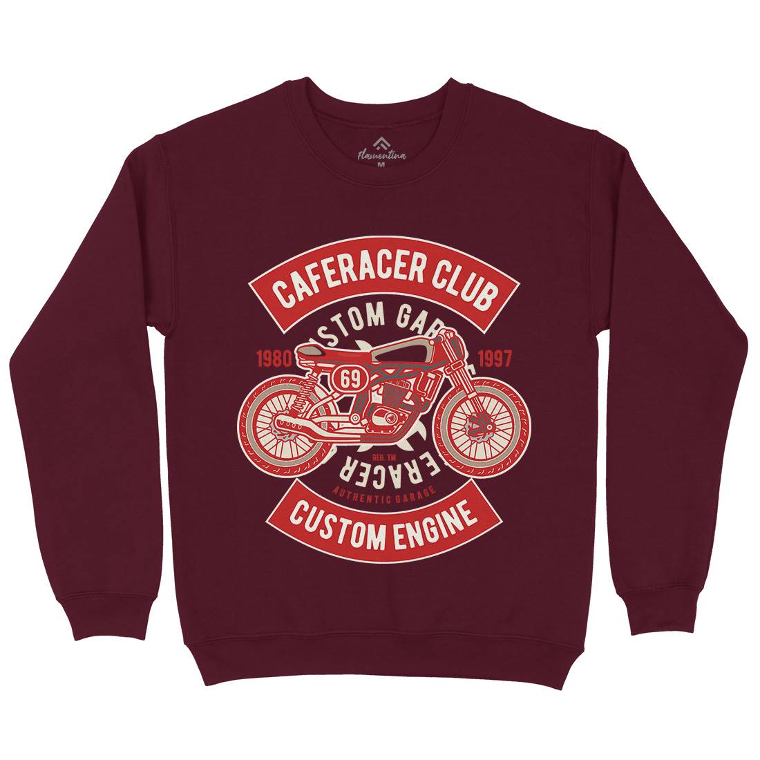 Caferacer Club Mens Crew Neck Sweatshirt Motorcycles D514