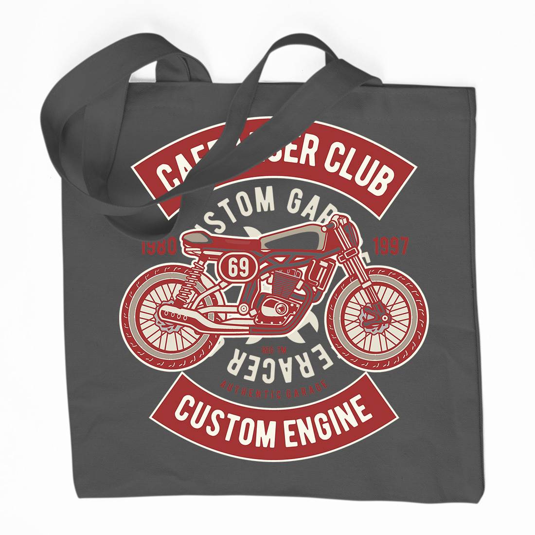 Caferacer Club Organic Premium Cotton Tote Bag Motorcycles D514