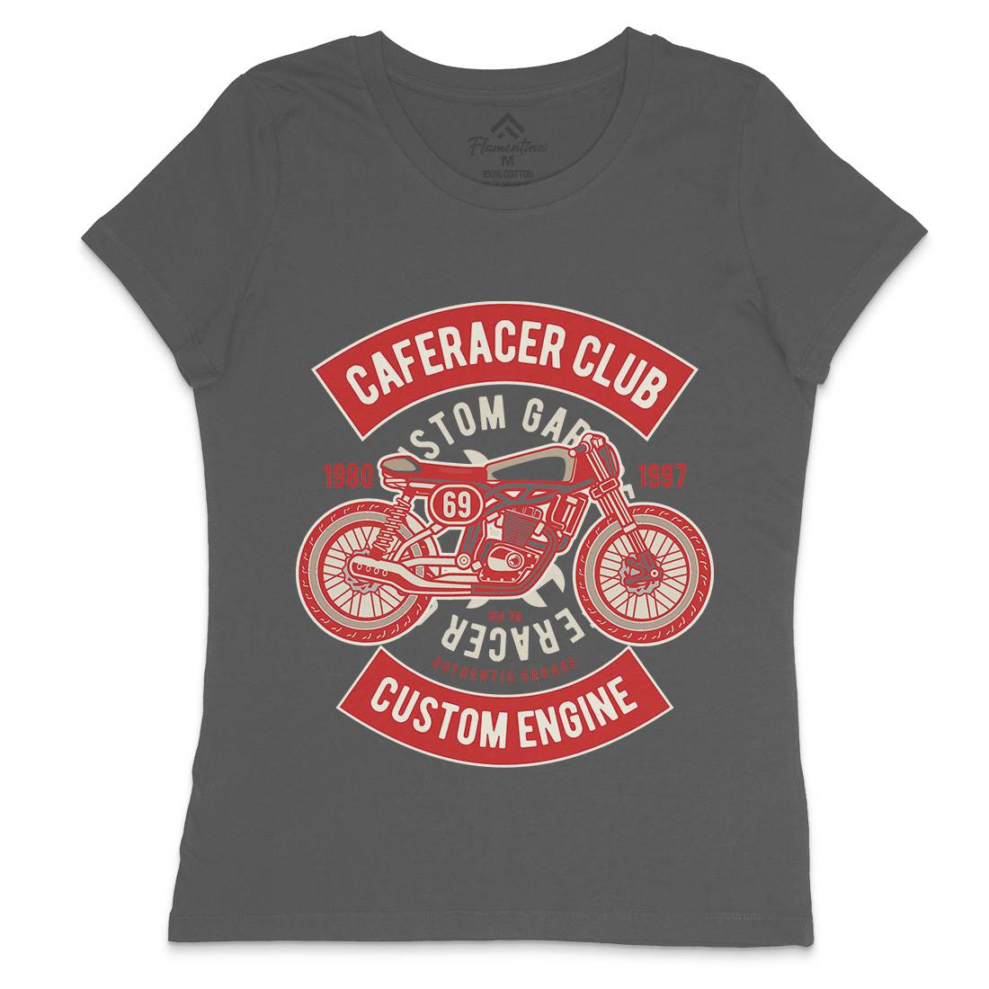 Caferacer Club Womens Crew Neck T-Shirt Motorcycles D514