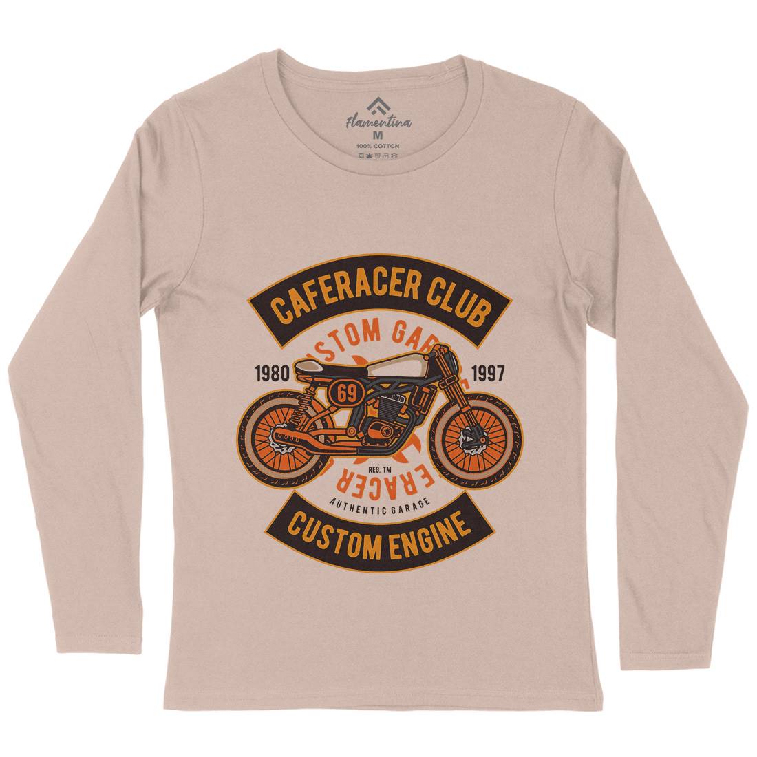 Caferacer Club Womens Long Sleeve T-Shirt Motorcycles D514
