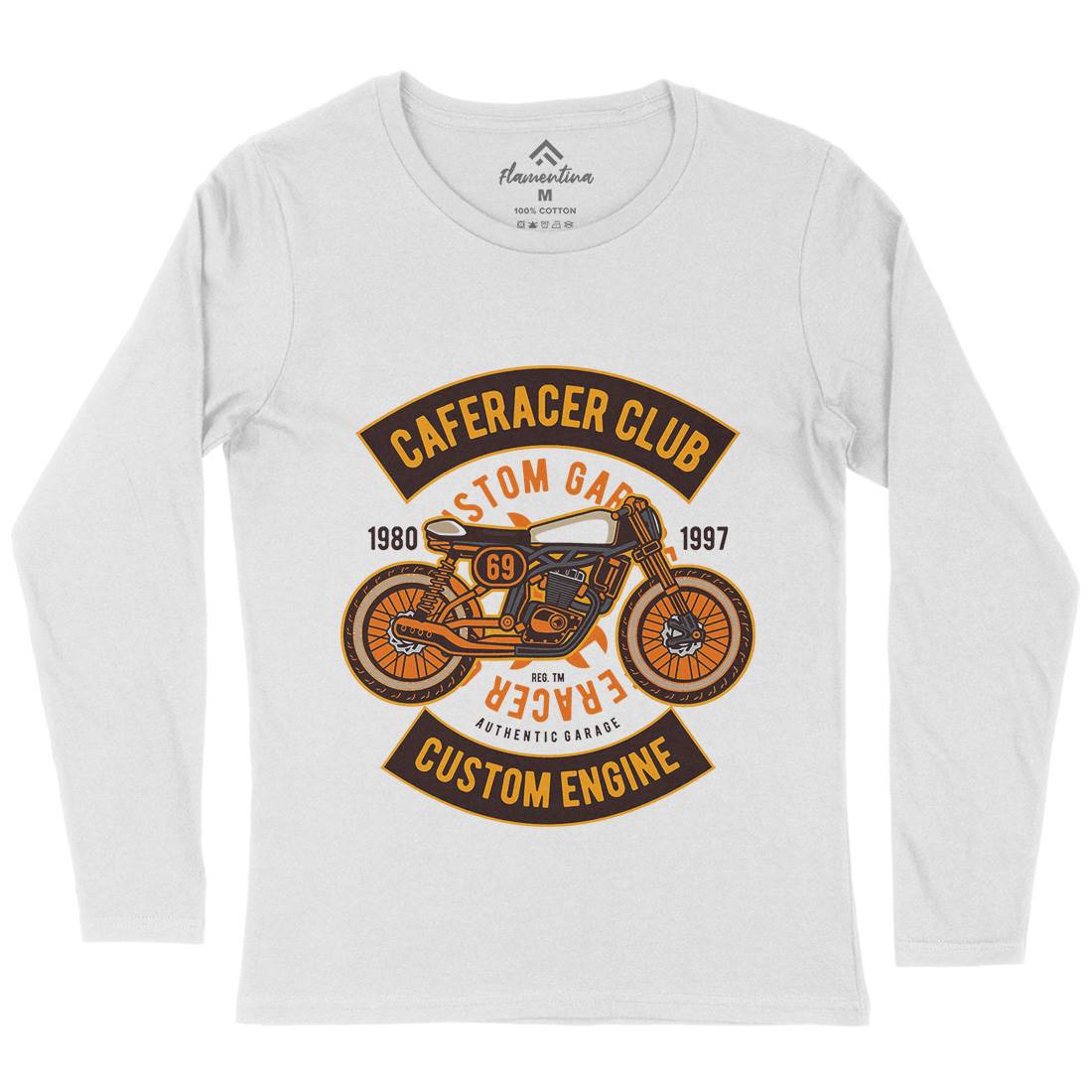 Caferacer Club Womens Long Sleeve T-Shirt Motorcycles D514