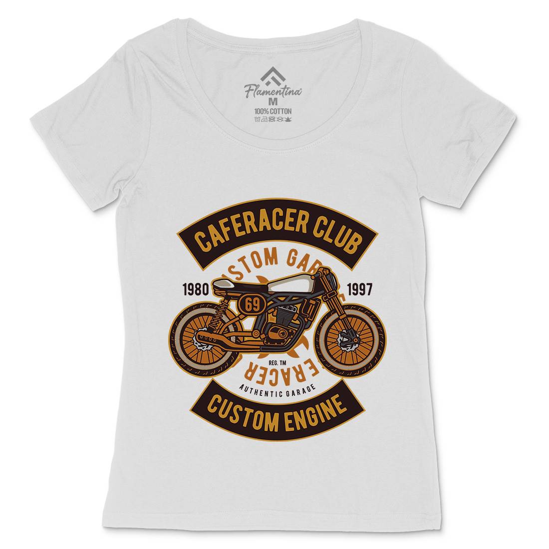 Caferacer Club Womens Scoop Neck T-Shirt Motorcycles D514