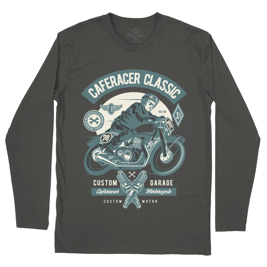 Caferacer Rider Mens Long Sleeve T-Shirt Motorcycles D515