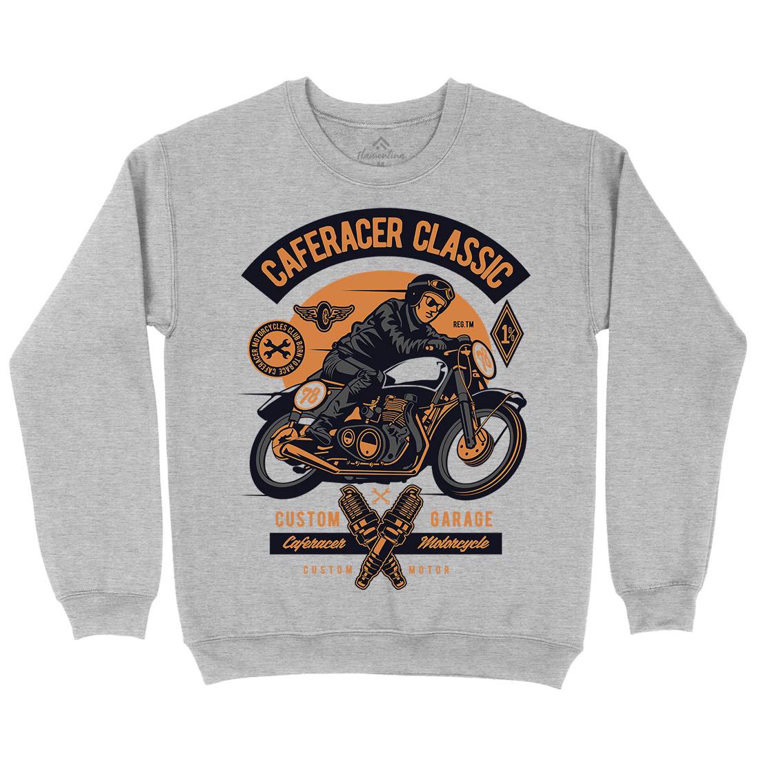 Caferacer Rider Mens Crew Neck Sweatshirt Motorcycles D515