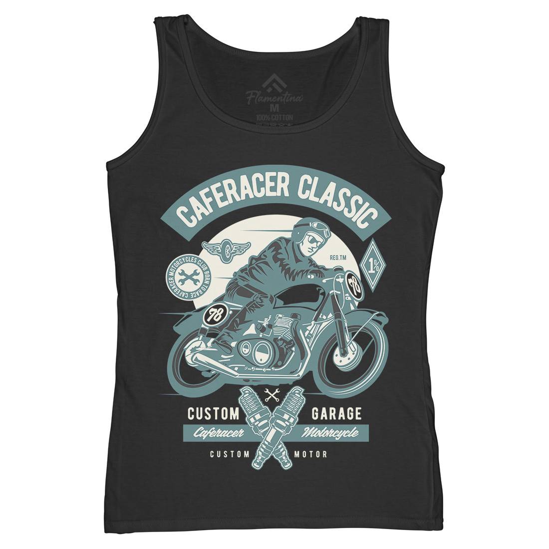 Caferacer Rider Womens Organic Tank Top Vest Motorcycles D515