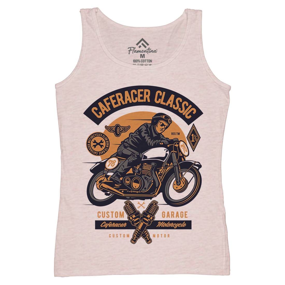 Caferacer Rider Womens Organic Tank Top Vest Motorcycles D515