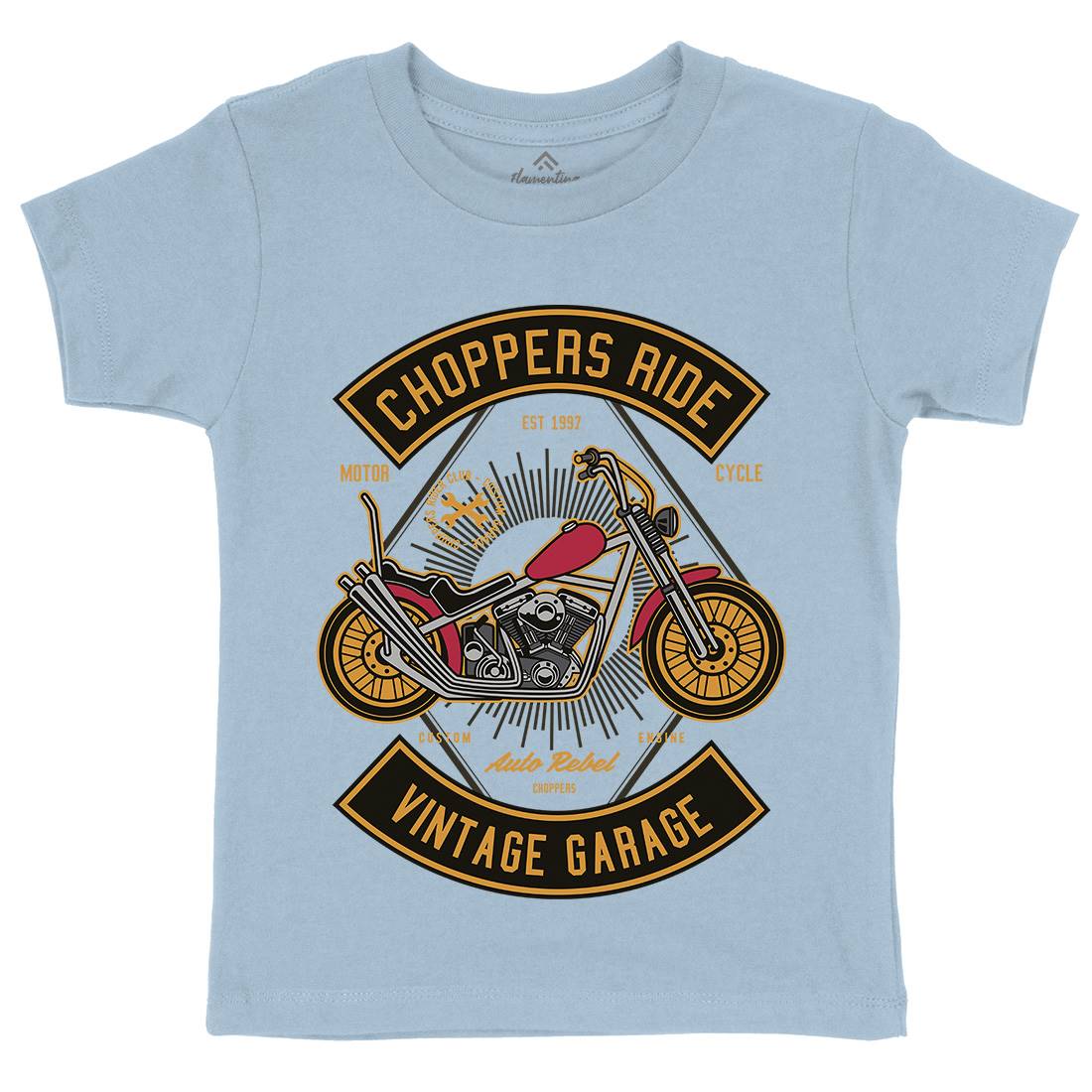 Chopper Ride Kids Organic Crew Neck T-Shirt Motorcycles D516