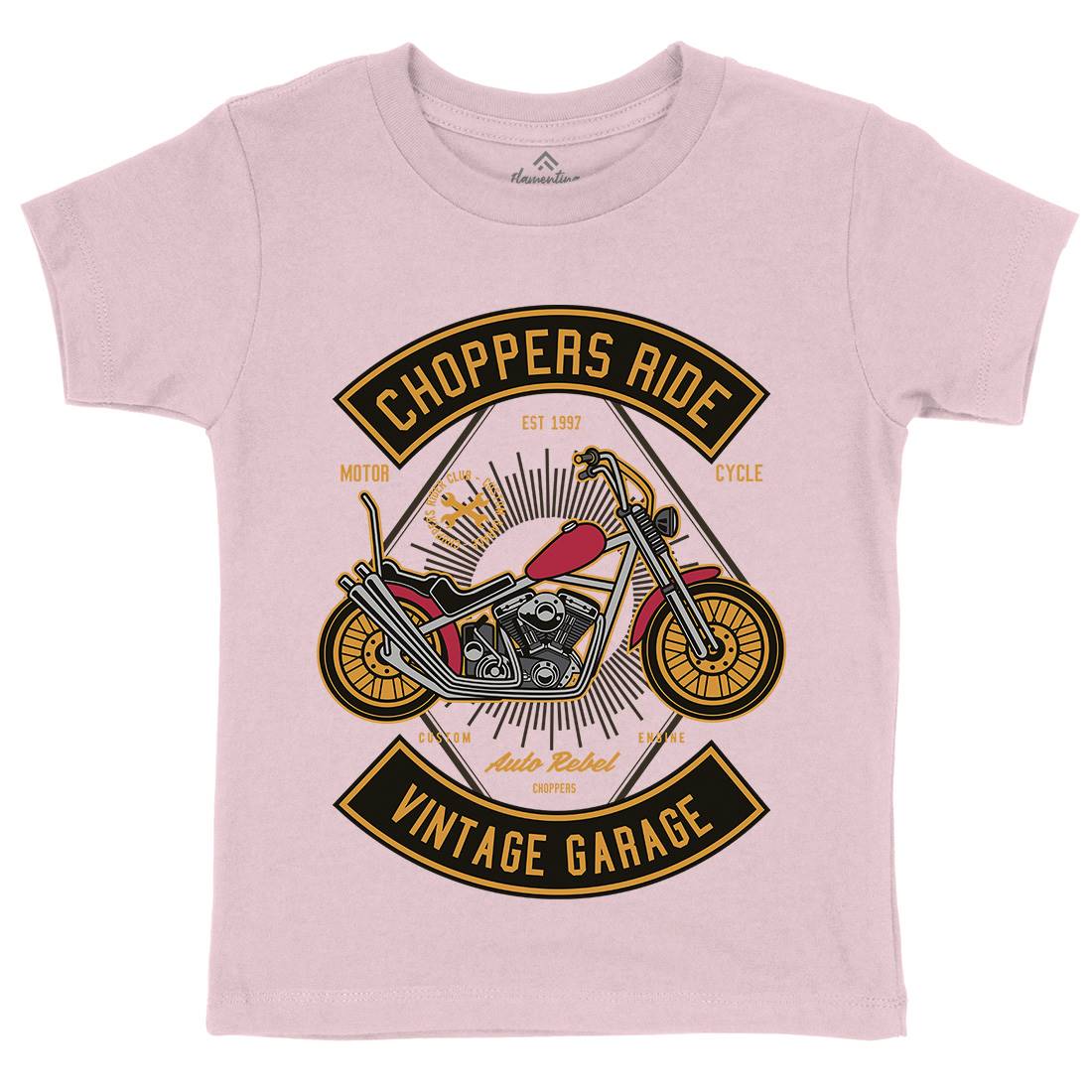Chopper Ride Kids Organic Crew Neck T-Shirt Motorcycles D516