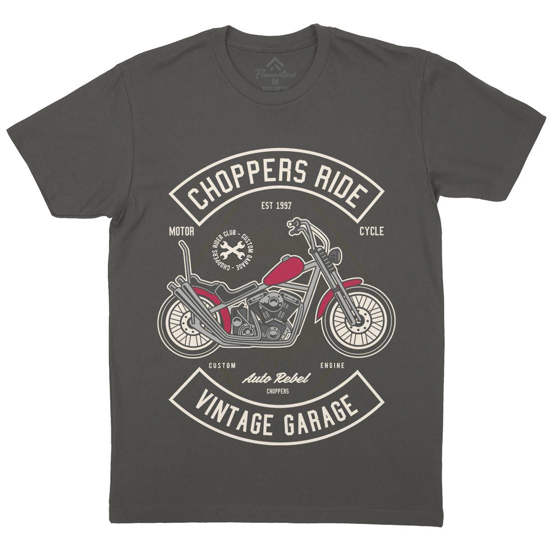 Chopper Ride Mens Organic Crew Neck T-Shirt Motorcycles D516