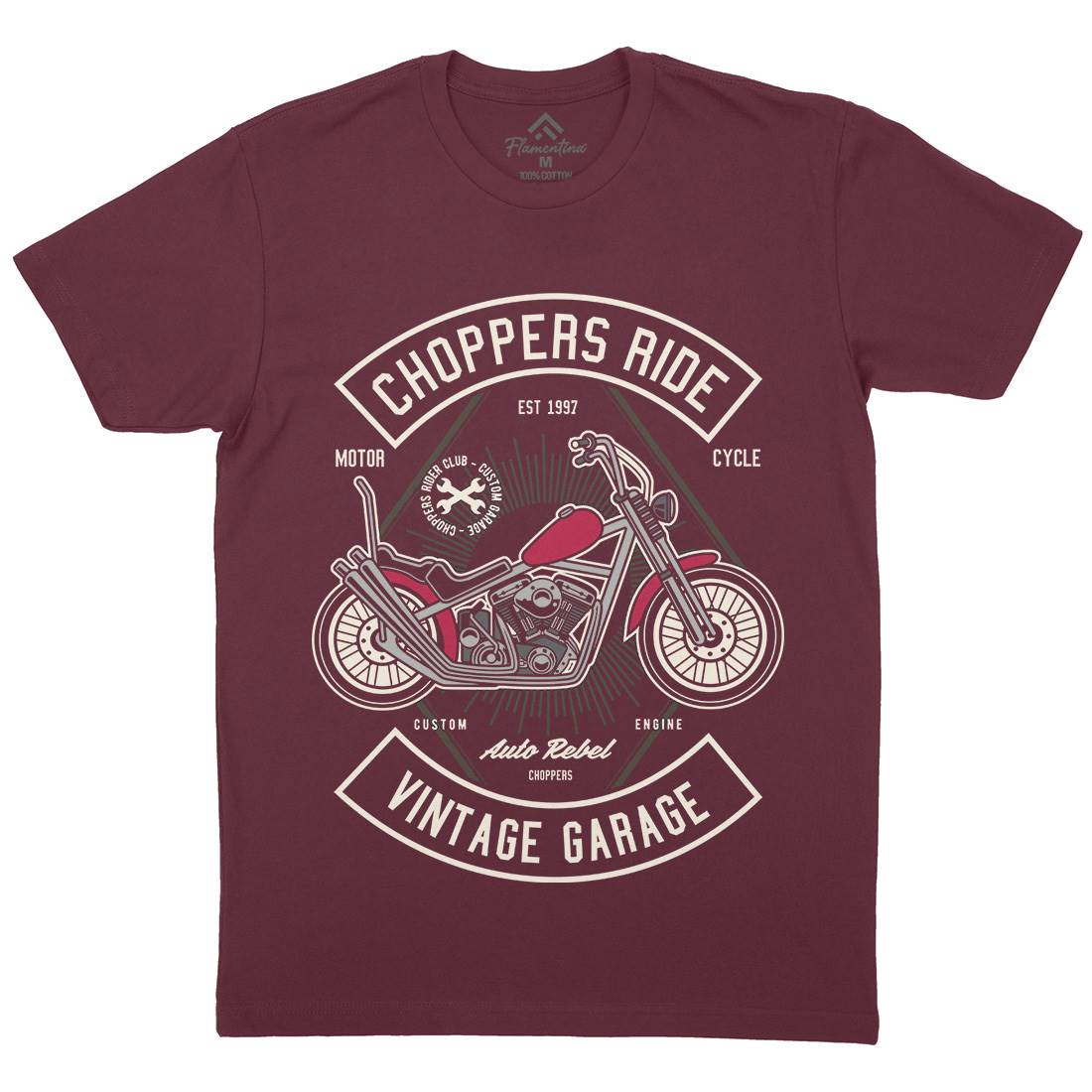 Chopper Ride Mens Crew Neck T-Shirt Motorcycles D516