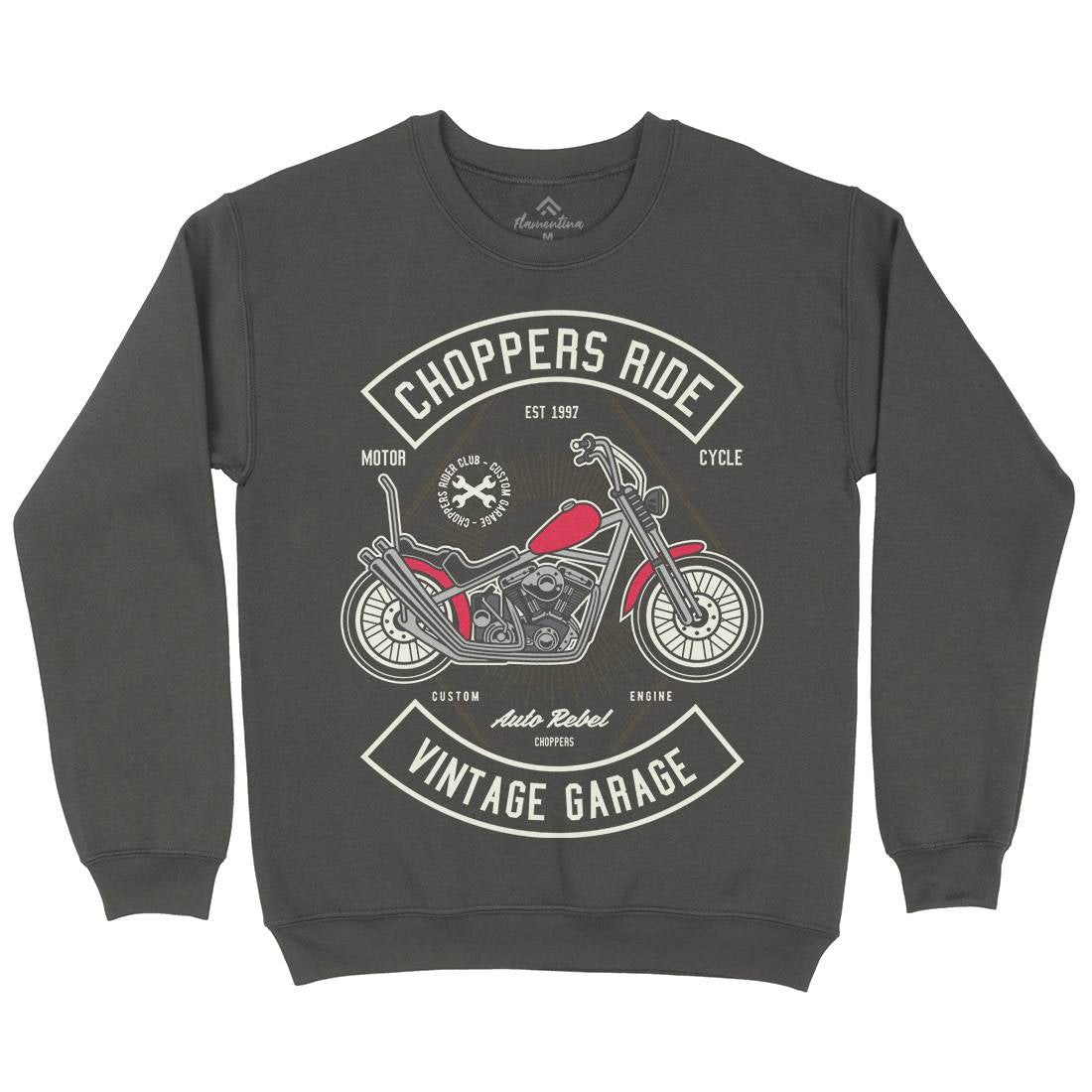 Chopper Ride Kids Crew Neck Sweatshirt Motorcycles D516