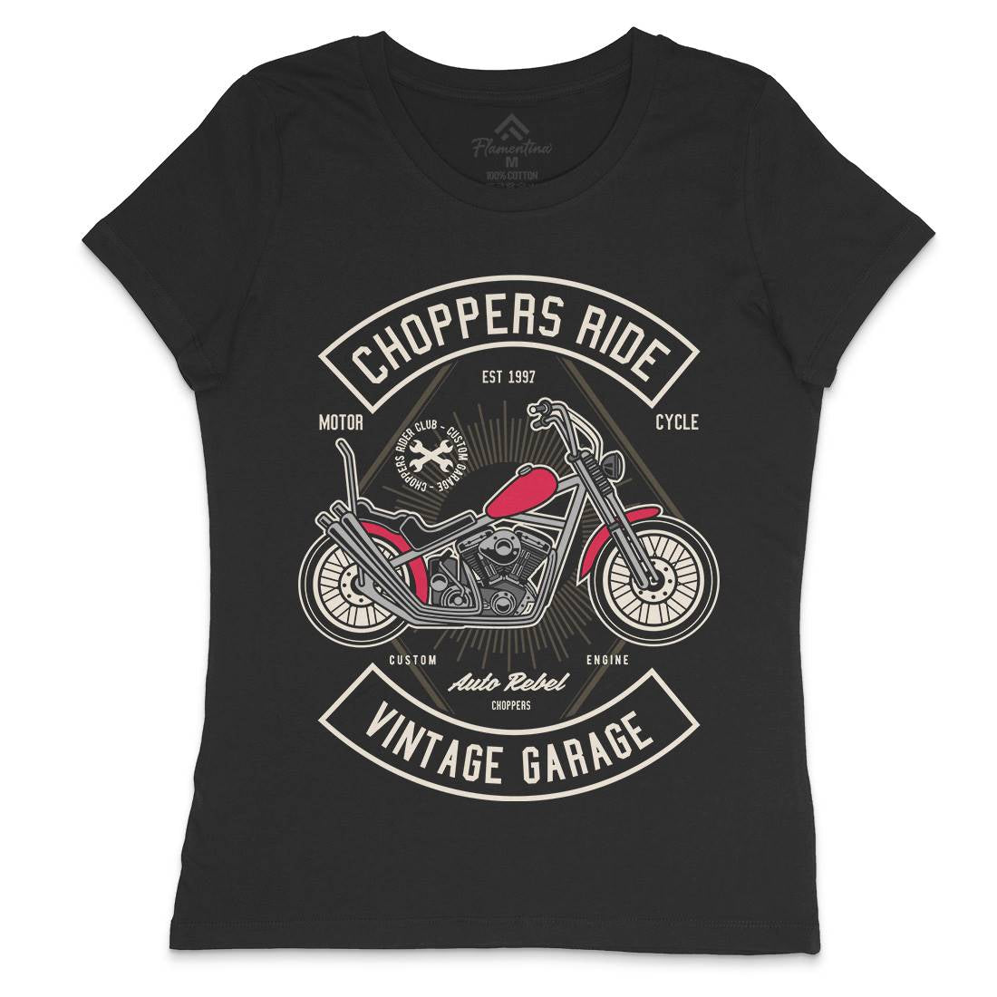 Chopper Ride Womens Crew Neck T-Shirt Motorcycles D516