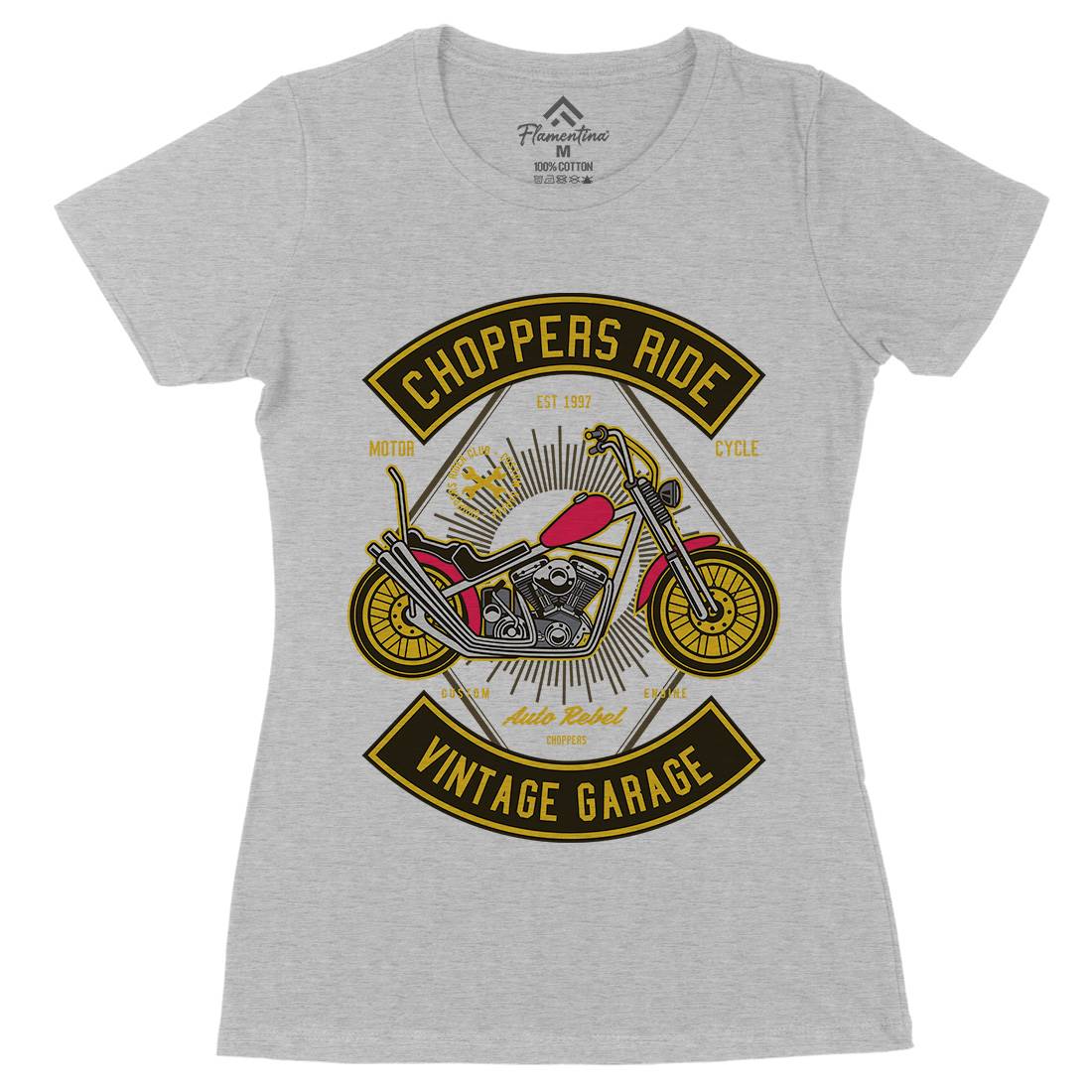 Chopper Ride Womens Organic Crew Neck T-Shirt Motorcycles D516