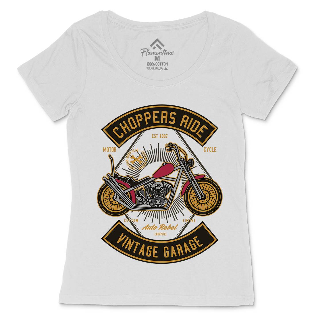 Chopper Ride Womens Scoop Neck T-Shirt Motorcycles D516