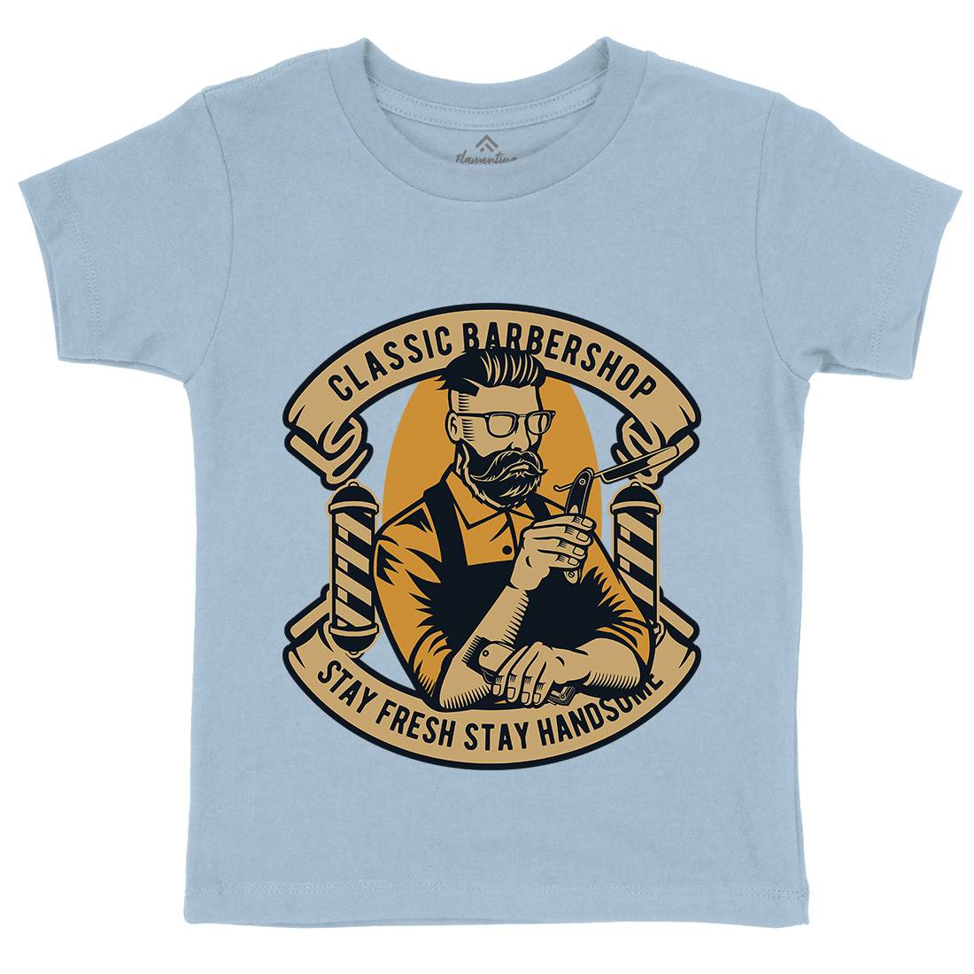 Classic Shop Kids Organic Crew Neck T-Shirt Barber D517