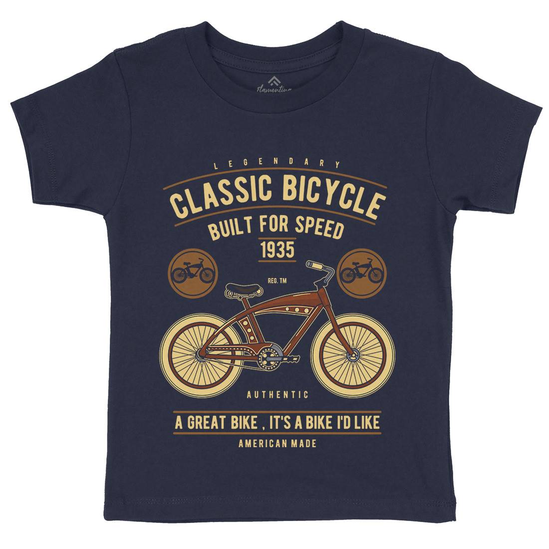 Classic Bicycle Kids Crew Neck T-Shirt Bikes D518
