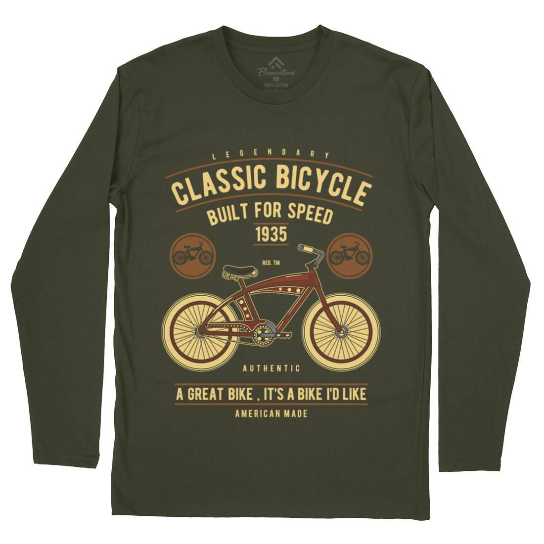 Classic Bicycle Mens Long Sleeve T-Shirt Bikes D518