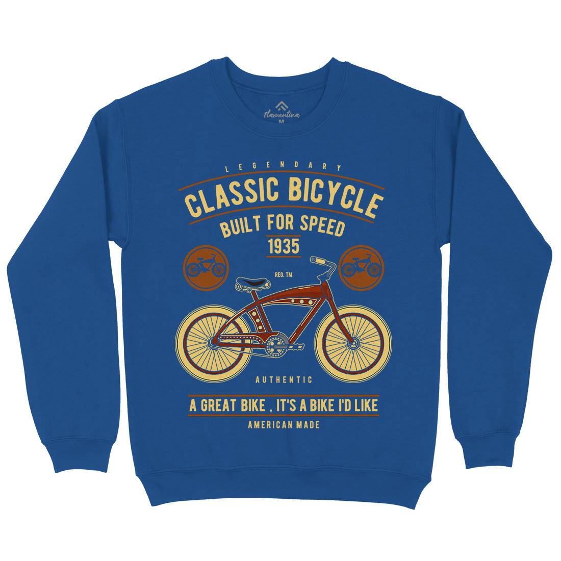 Classic Bicycle Mens Crew Neck Sweatshirt Bikes D518