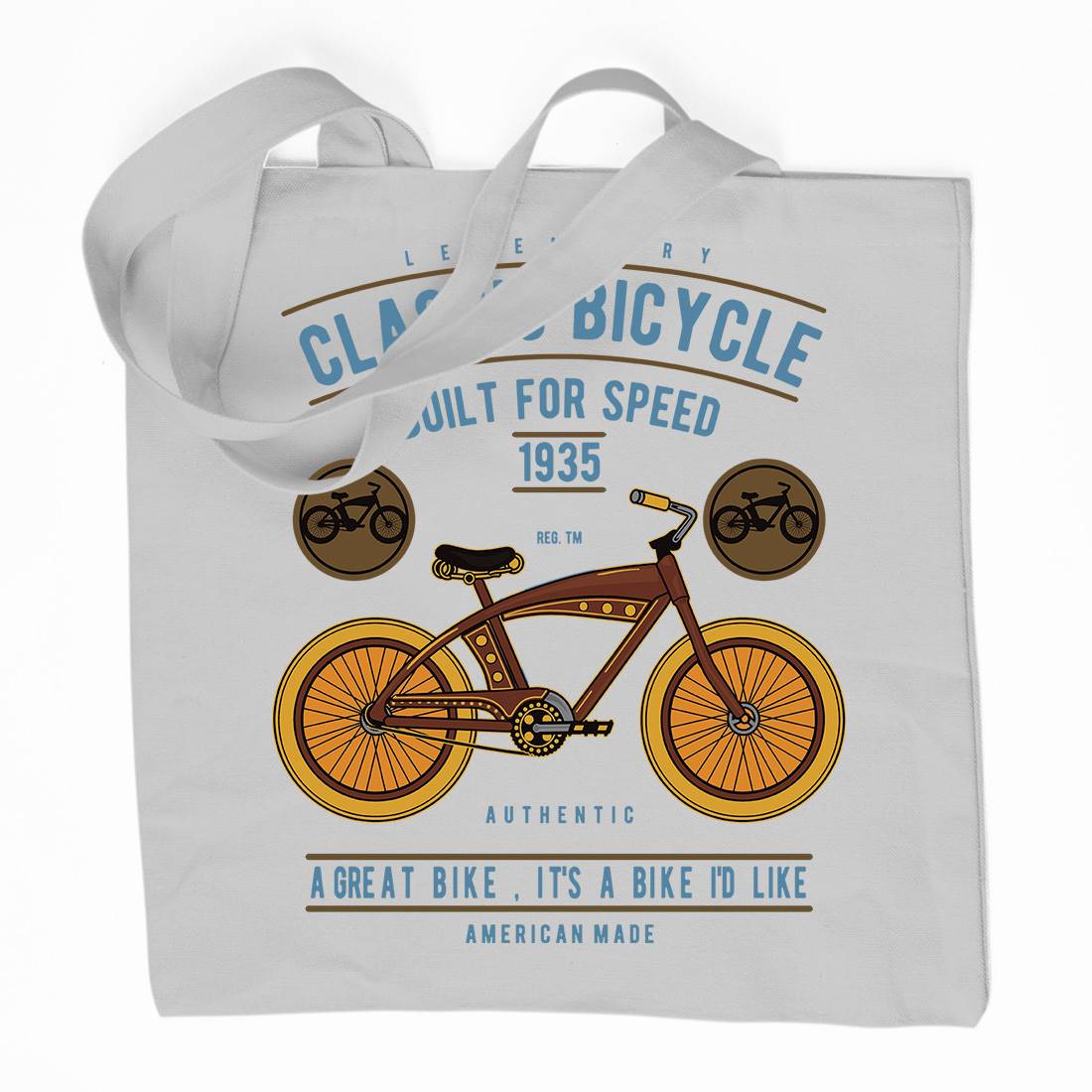 Classic Bicycle Organic Premium Cotton Tote Bag Bikes D518