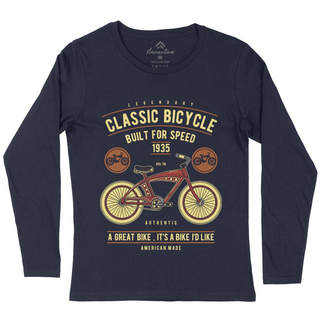 Classic Bicycle Womens Long Sleeve T-Shirt Bikes D518