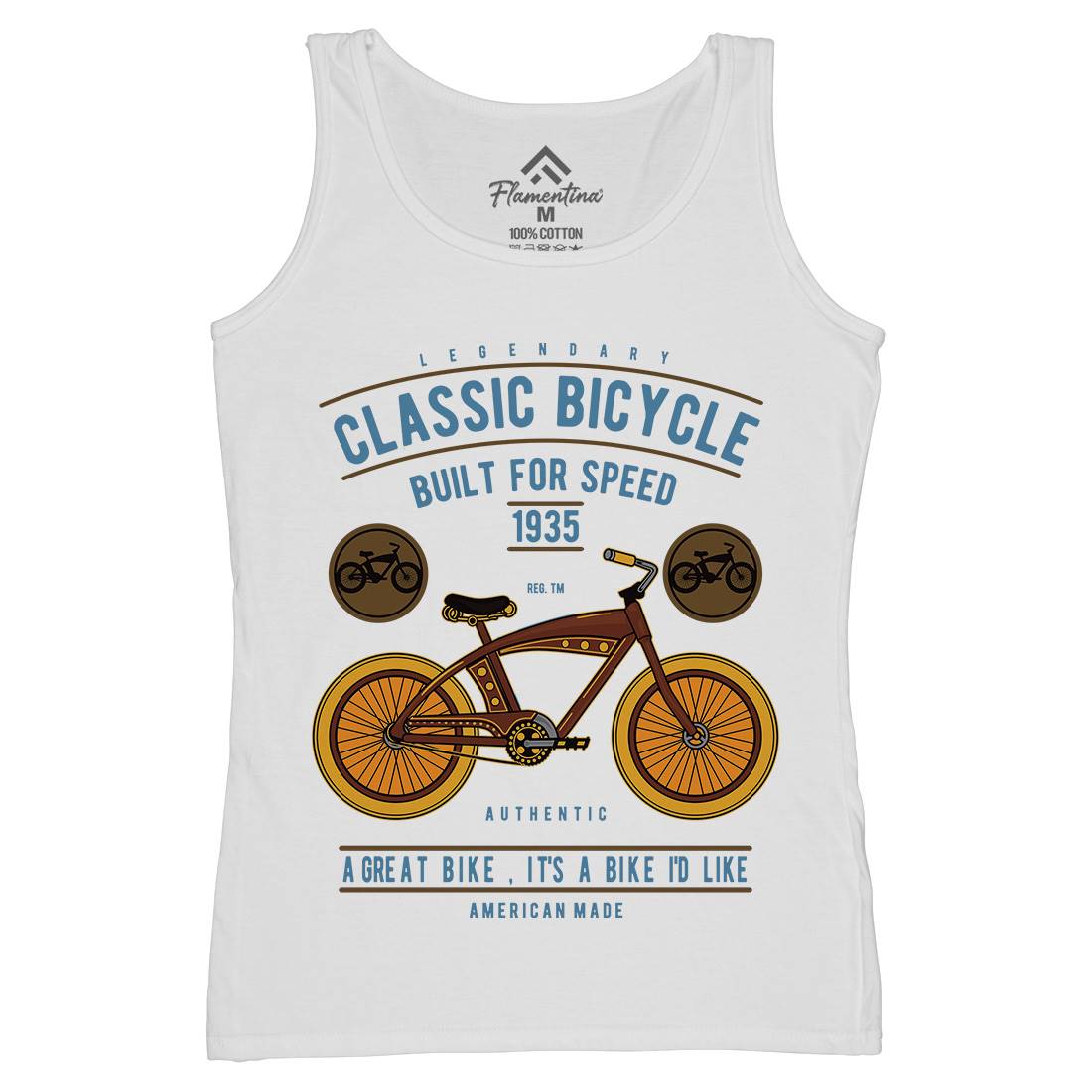 Classic Bicycle Womens Organic Tank Top Vest Bikes D518