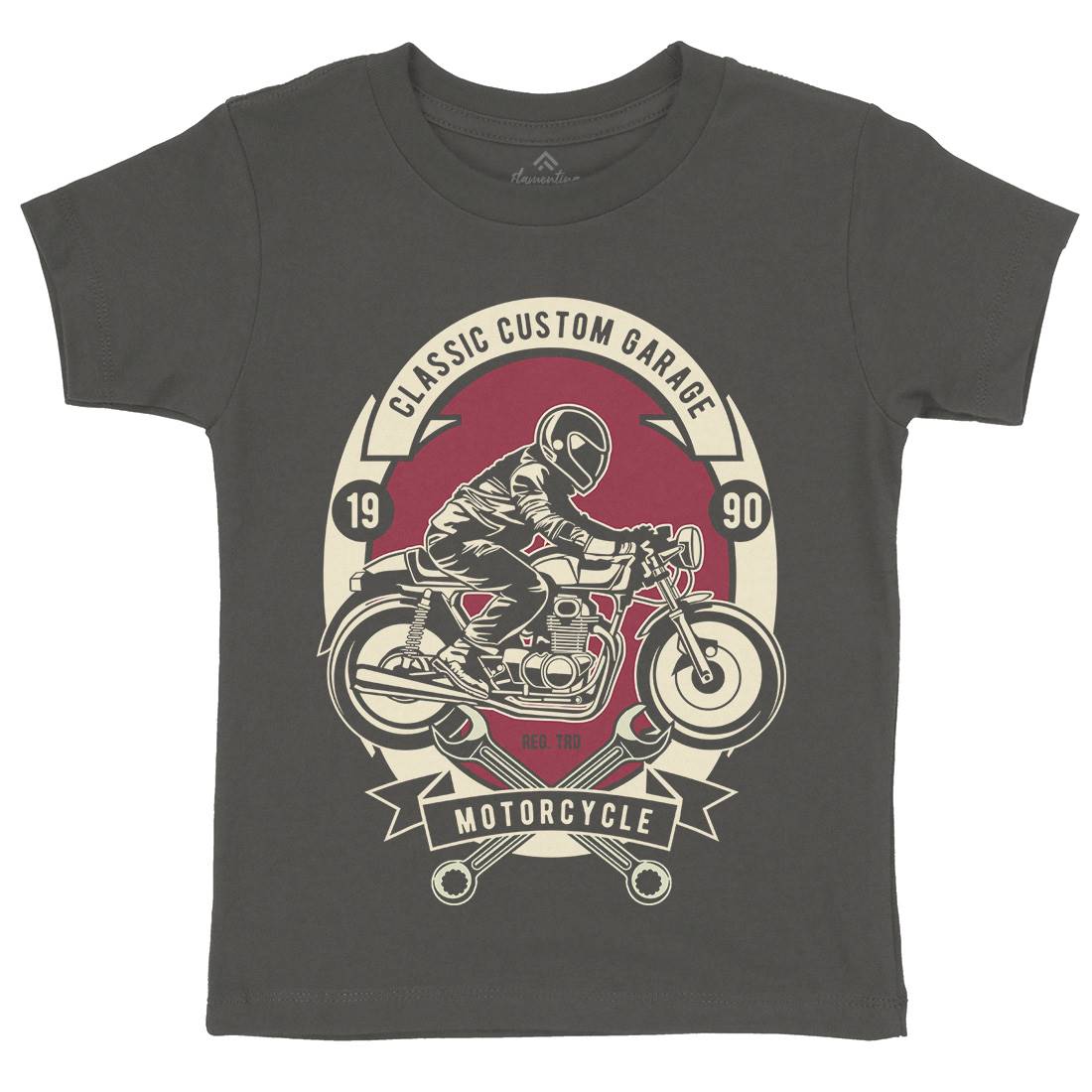 Classic Custom Garage Kids Organic Crew Neck T-Shirt Motorcycles D519