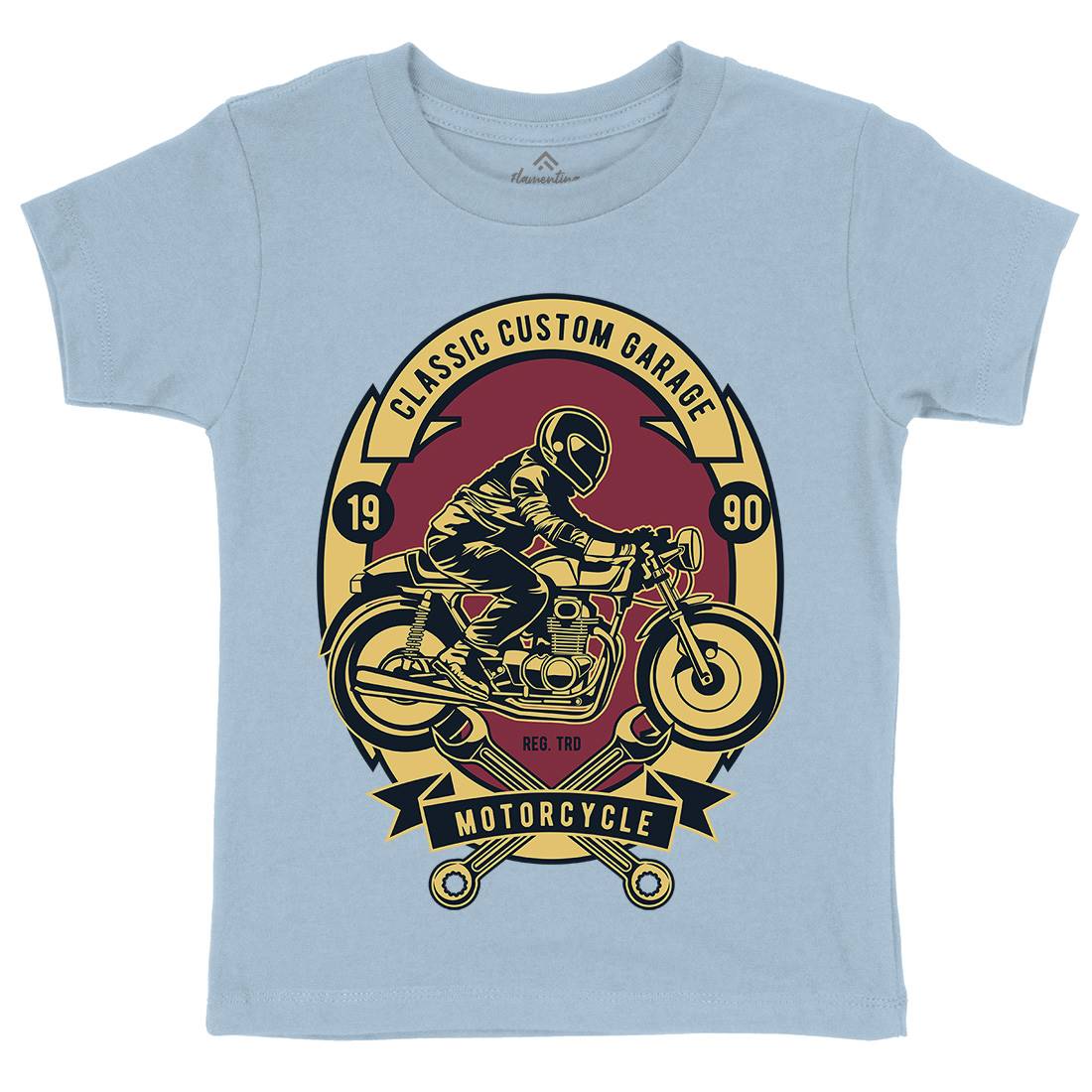 Classic Custom Garage Kids Crew Neck T-Shirt Motorcycles D519