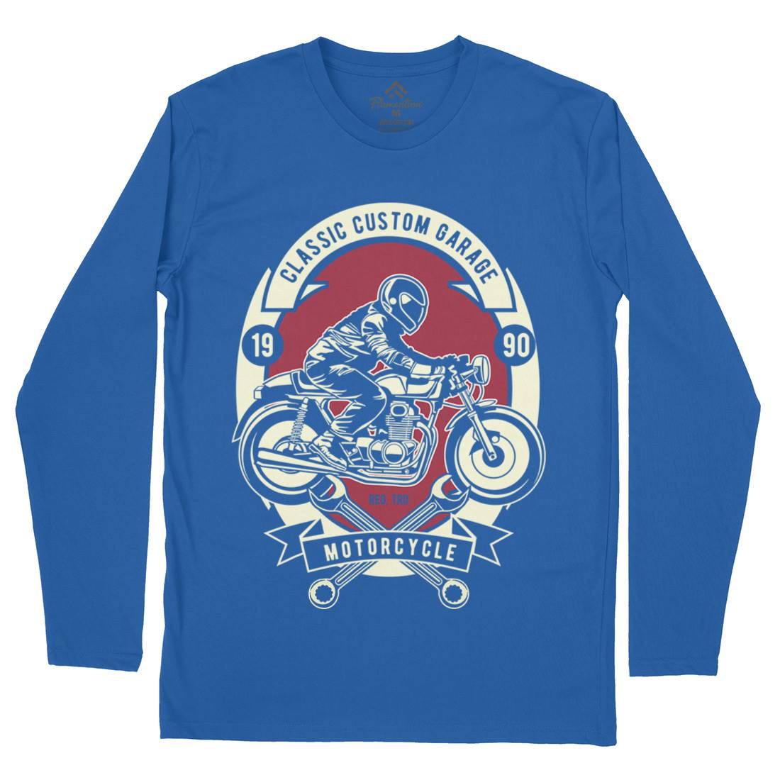 Classic Custom Garage Mens Long Sleeve T-Shirt Motorcycles D519