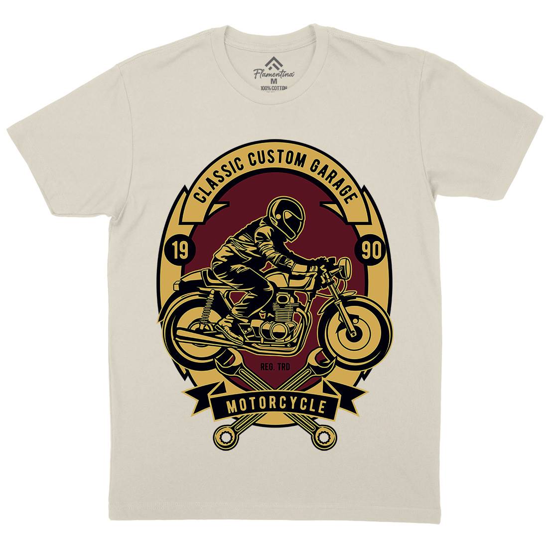 Classic Custom Garage Mens Organic Crew Neck T-Shirt Motorcycles D519