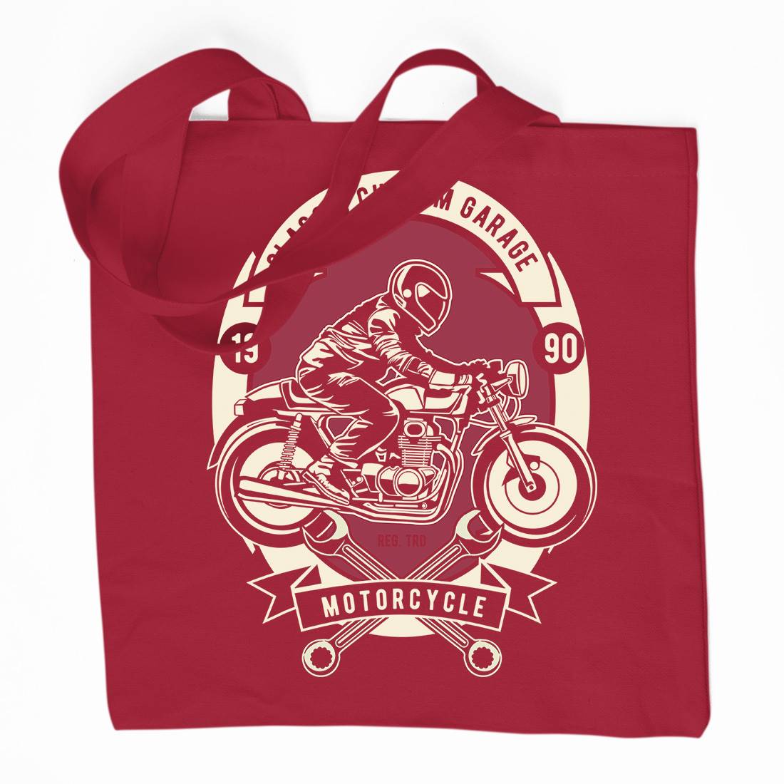 Classic Custom Garage Organic Premium Cotton Tote Bag Motorcycles D519