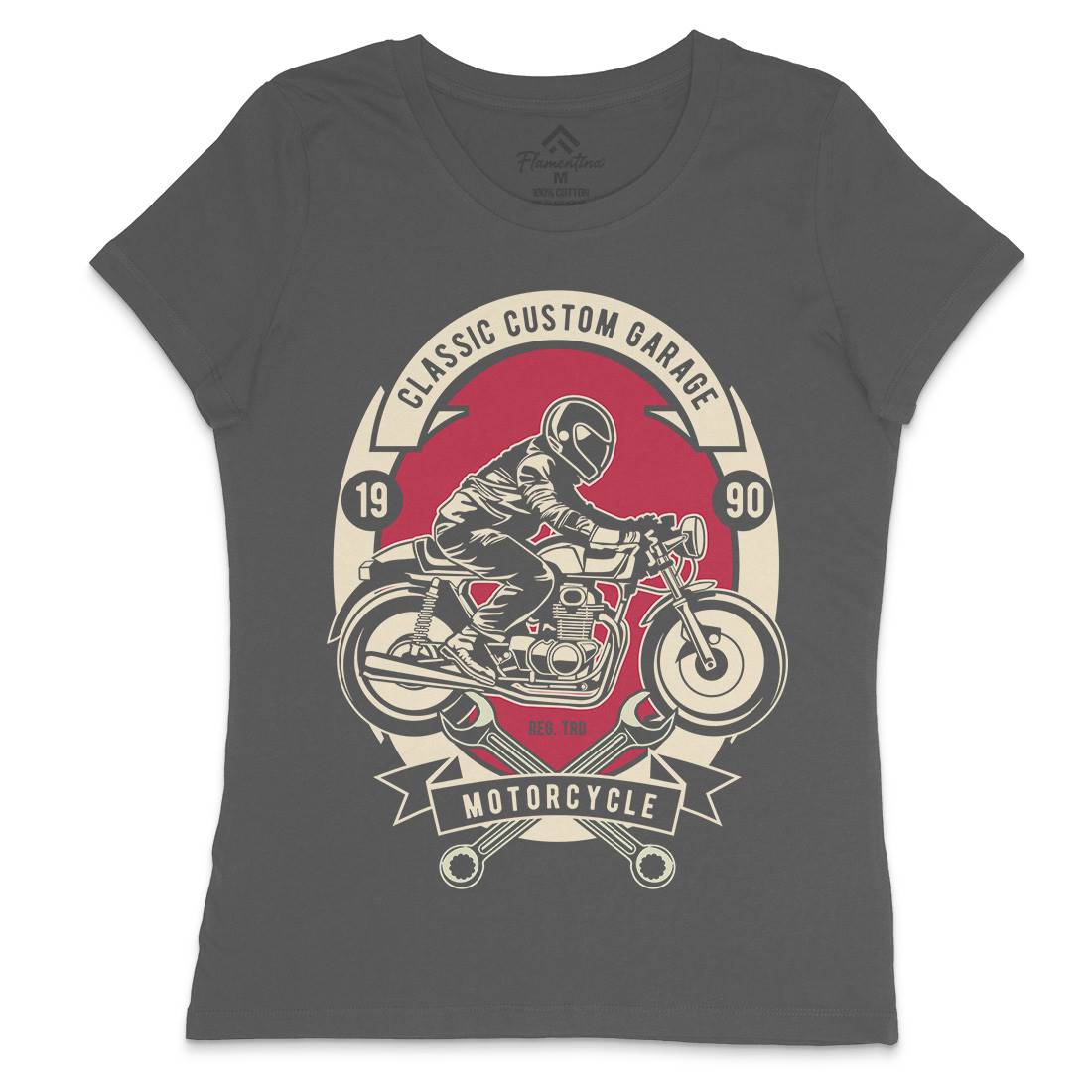 Classic Custom Garage Womens Crew Neck T-Shirt Motorcycles D519