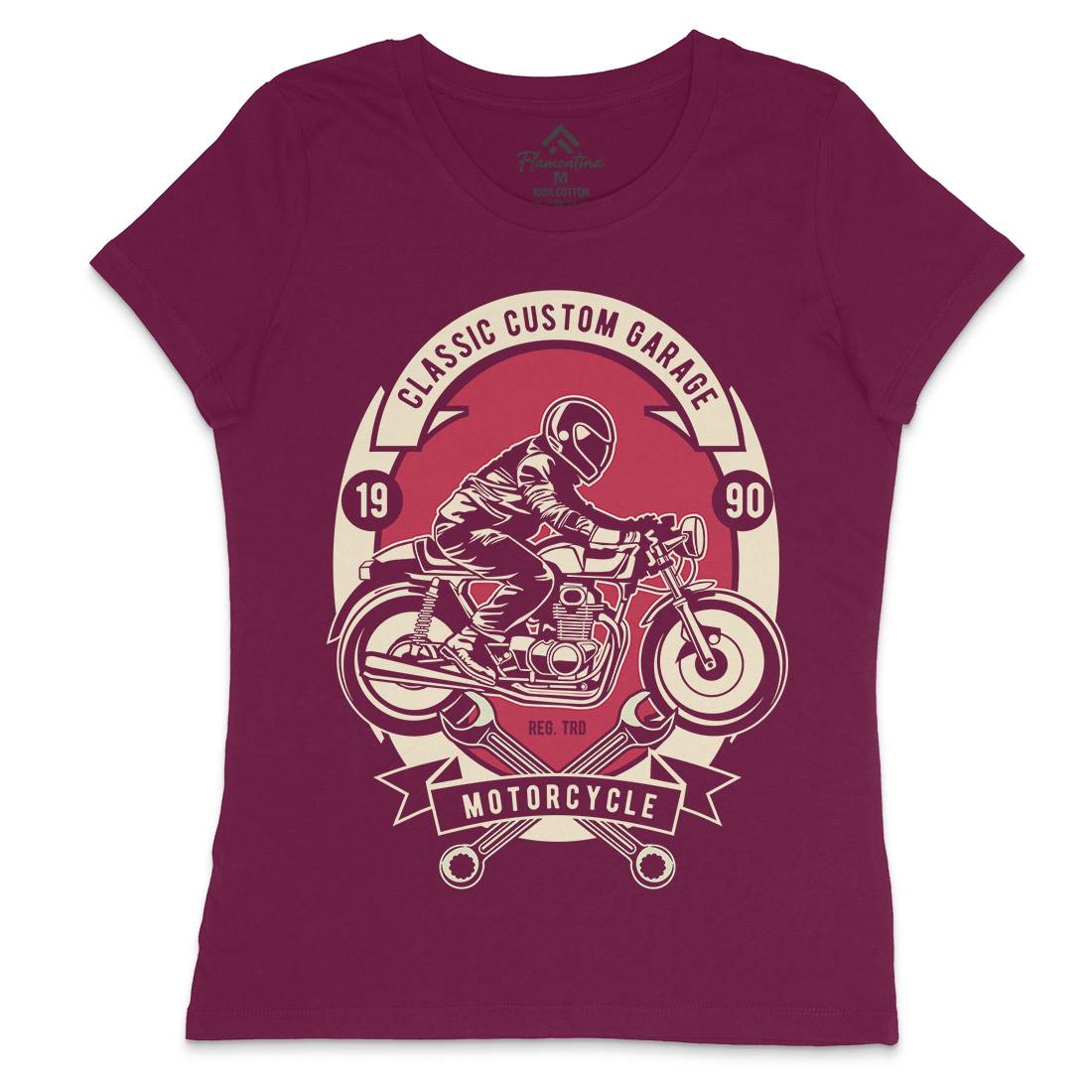 Classic Custom Garage Womens Crew Neck T-Shirt Motorcycles D519
