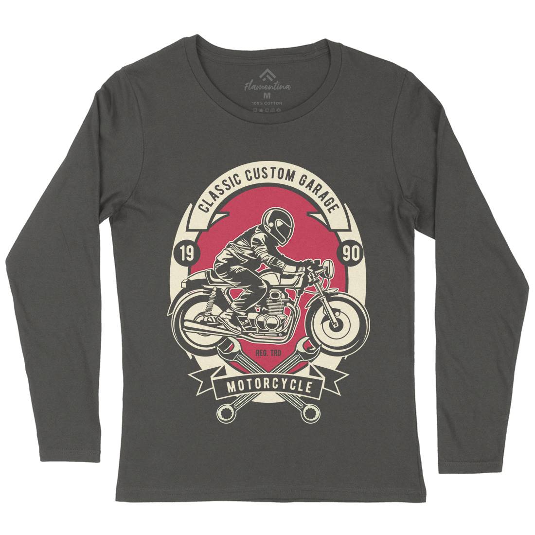 Classic Custom Garage Womens Long Sleeve T-Shirt Motorcycles D519