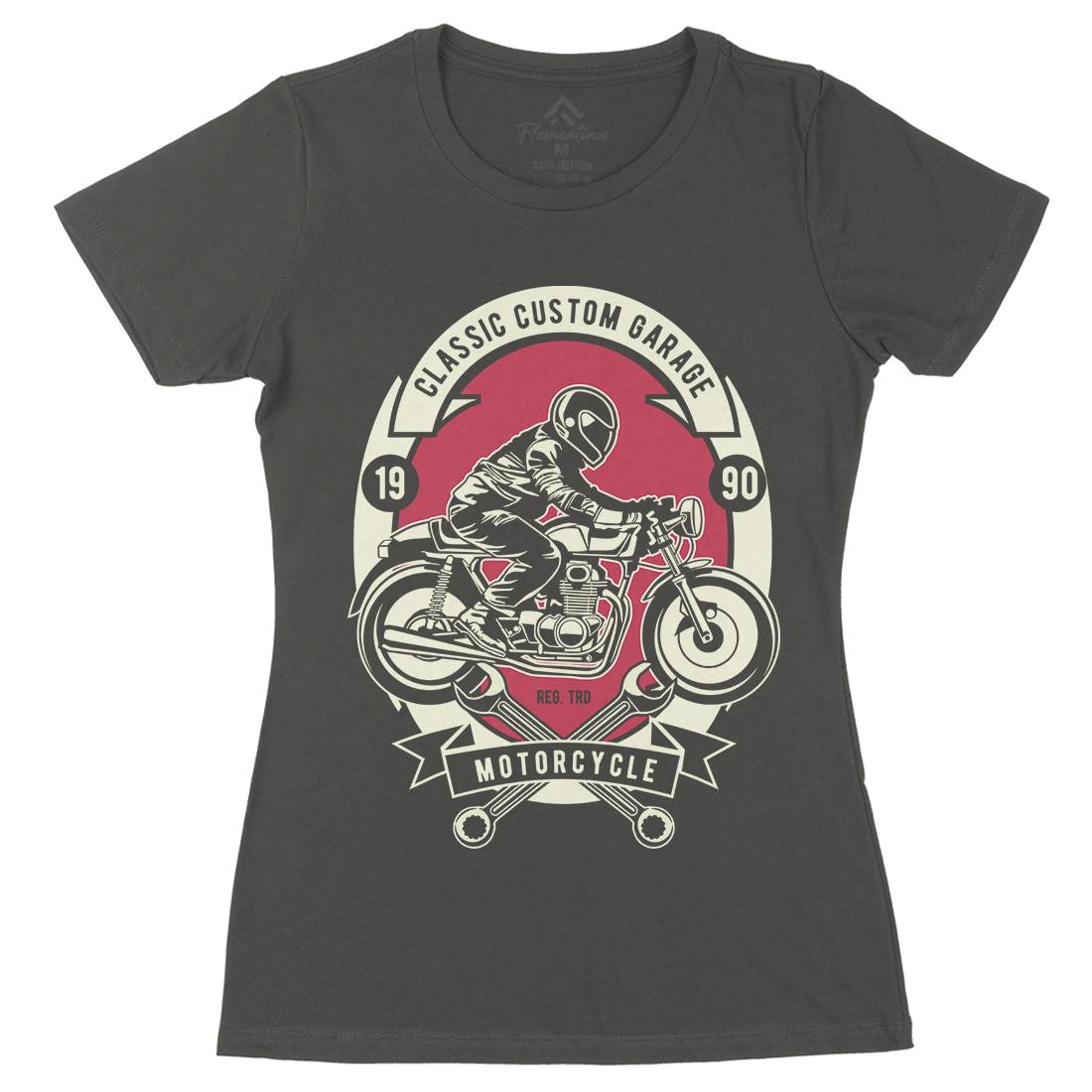 Classic Custom Garage Womens Organic Crew Neck T-Shirt Motorcycles D519