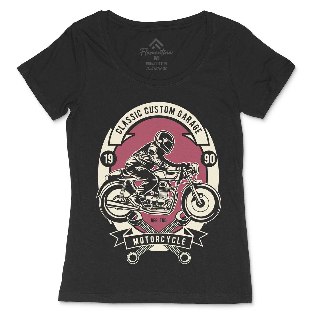 Classic Custom Garage Womens Scoop Neck T-Shirt Motorcycles D519