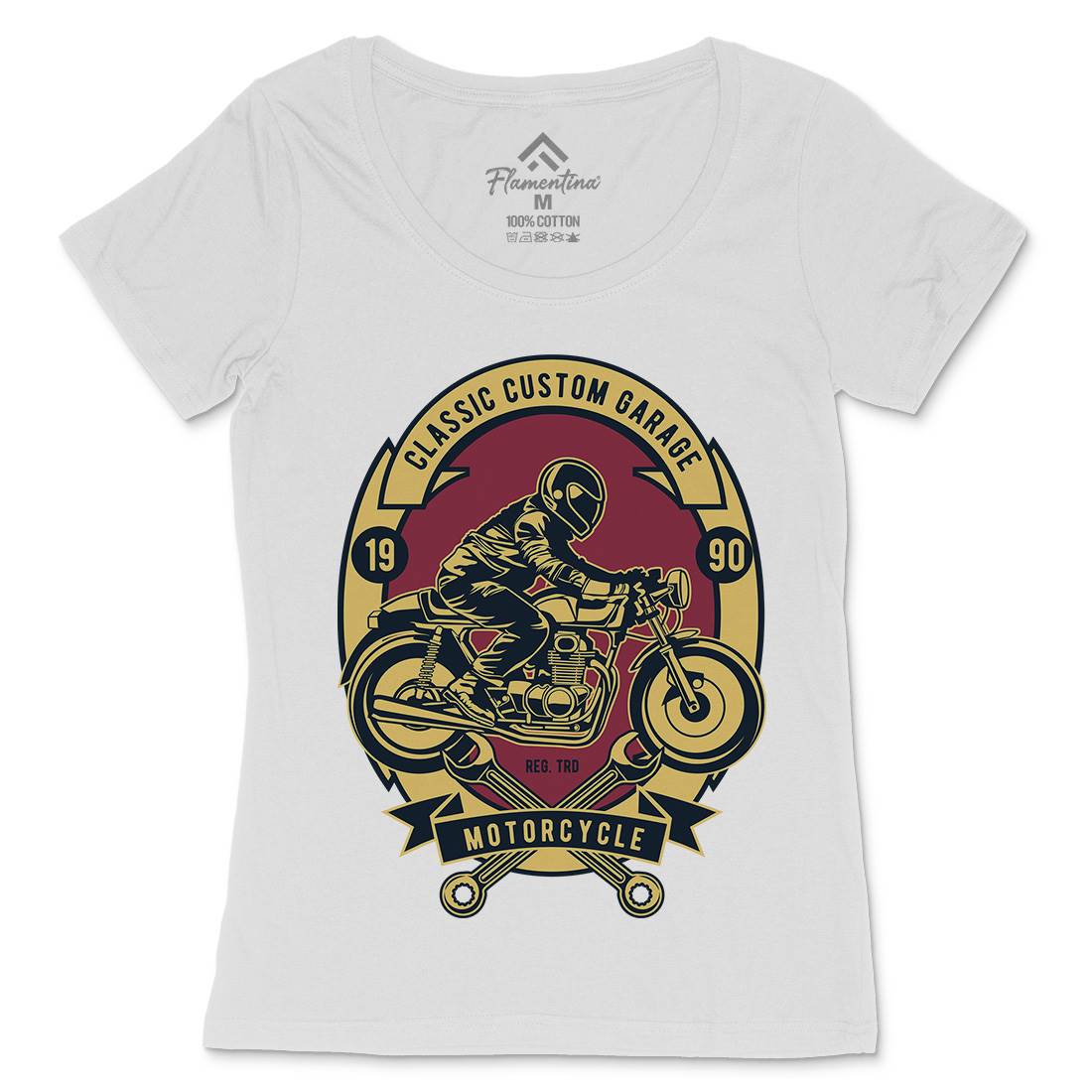 Classic Custom Garage Womens Scoop Neck T-Shirt Motorcycles D519