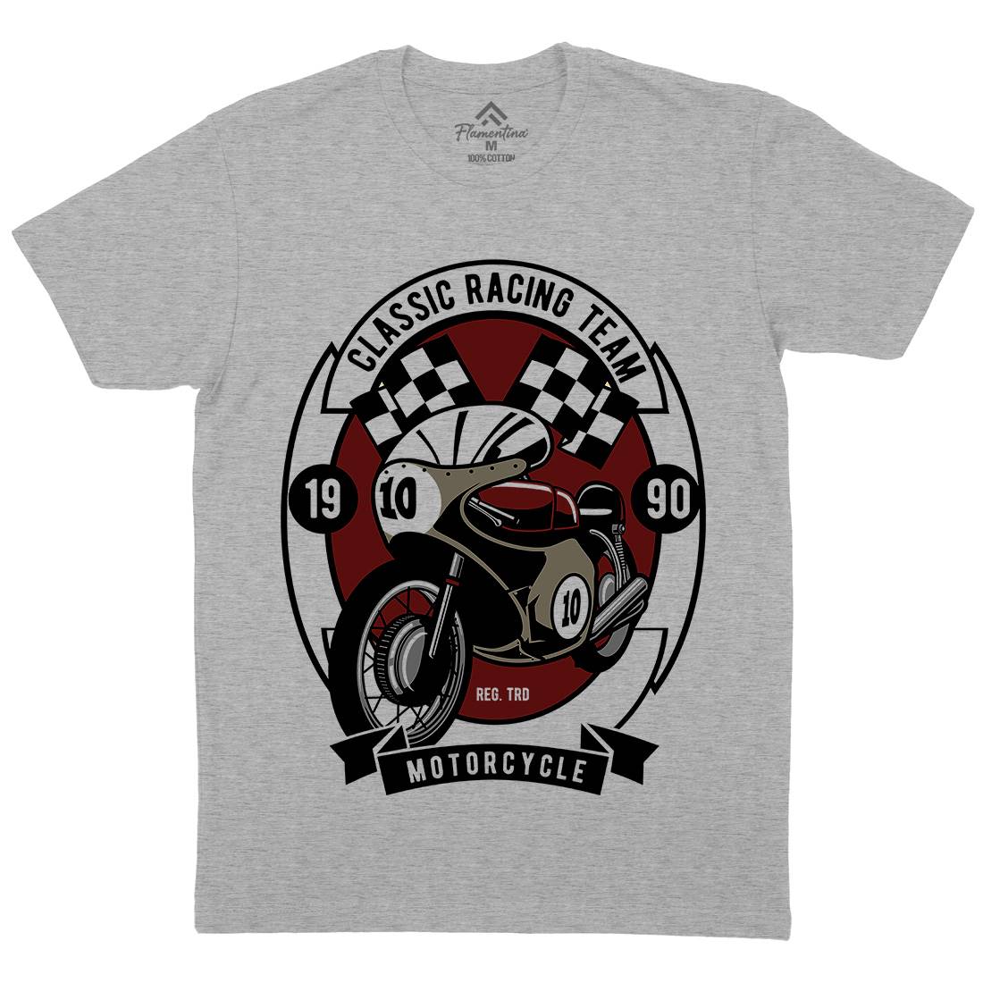 Classic Racing Team Mens Organic Crew Neck T-Shirt Motorcycles D520