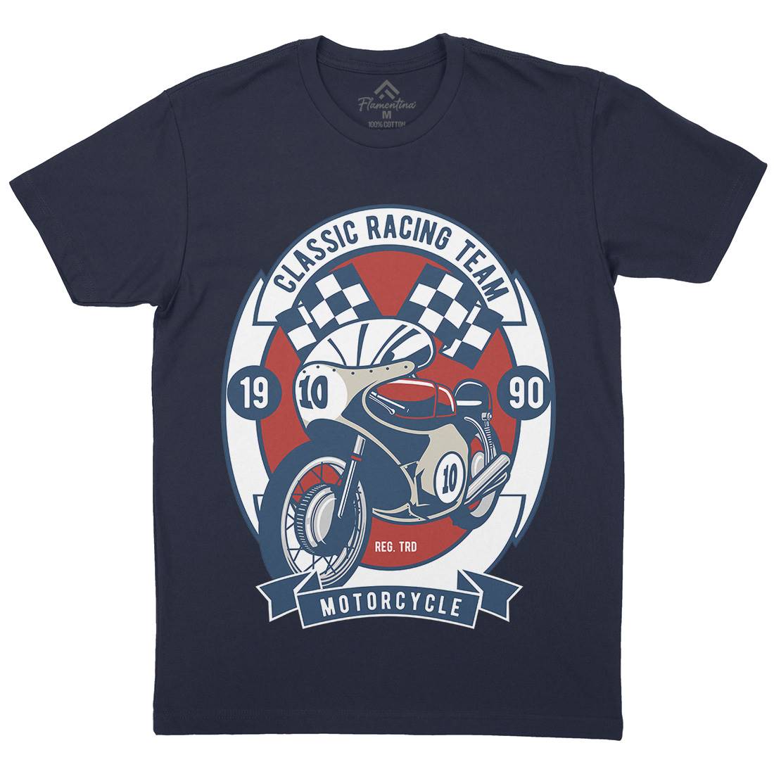 Classic Racing Team Mens Crew Neck T-Shirt Motorcycles D520